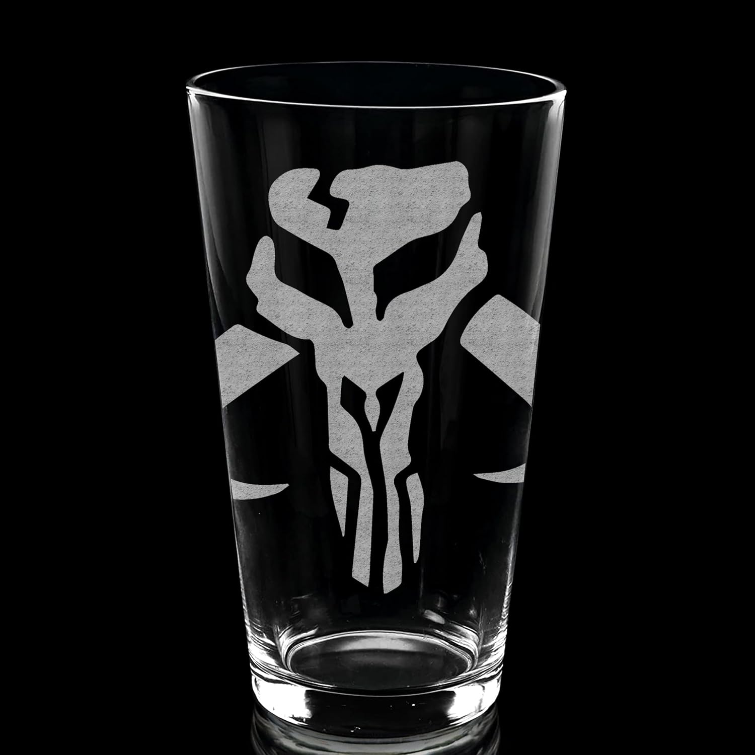 MANDALORIAN EMBLEM Engraved Pint Glass  Inspired by Mandalorian  Great Gift Idea & Decor!