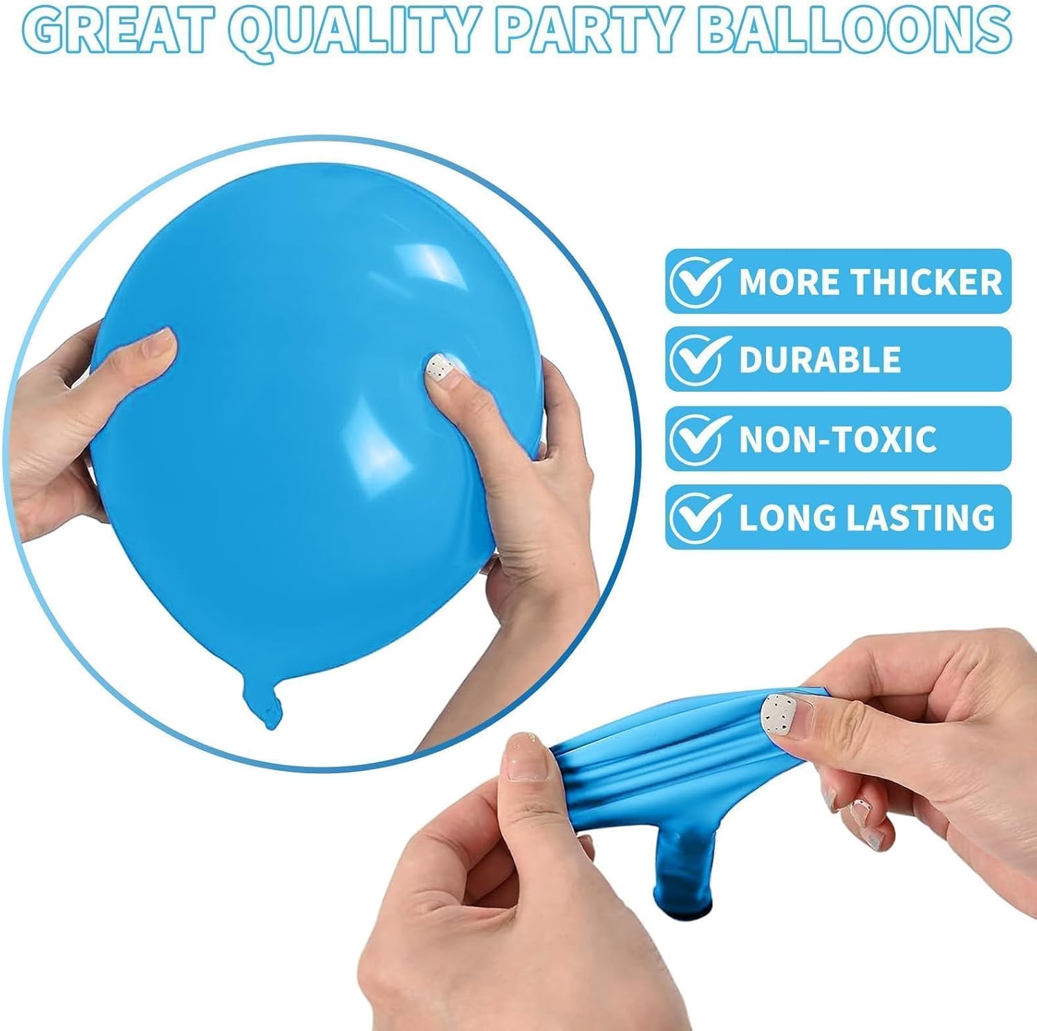 Globos azules y morados plateados, 60 globos de congelado, globos metálicos morados, azules y plateados, con estampado de copos de nieve azul perla,