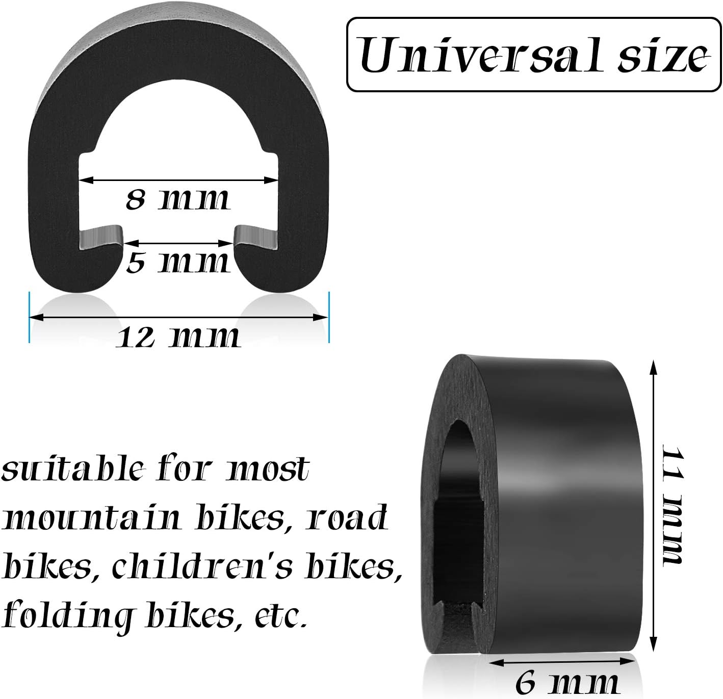 HESTYA 100 piezas de abrazaderas C para bicicleta, abrazaderas de guía de manguera, cables de cambio, abrazaderas con caja de plástico para