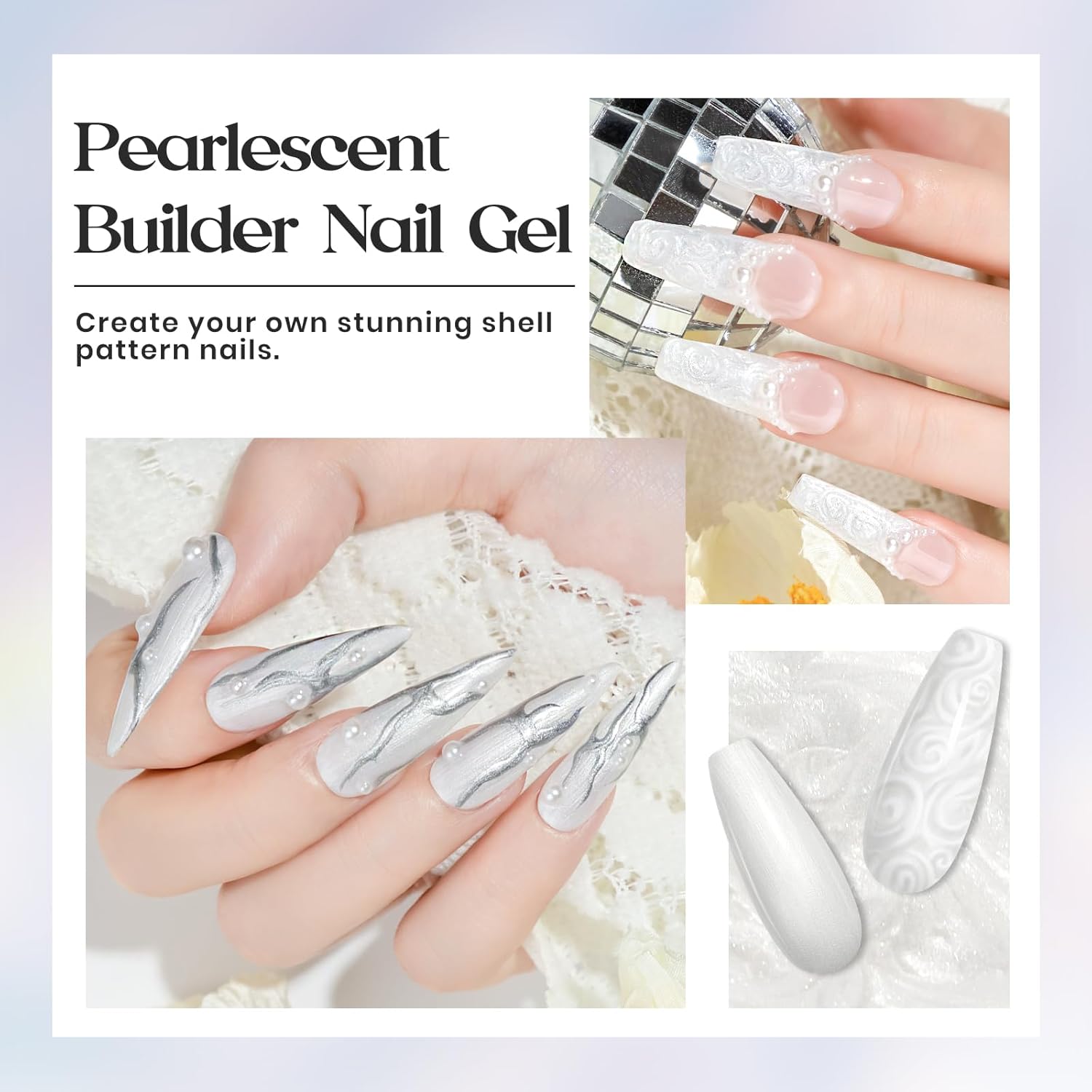 MIZHSE Gel constructor para uñas, gel constructor de uñas perla, gel en una botella, fortalecedor de uñas, reparación de extensión de uñas, gel duro