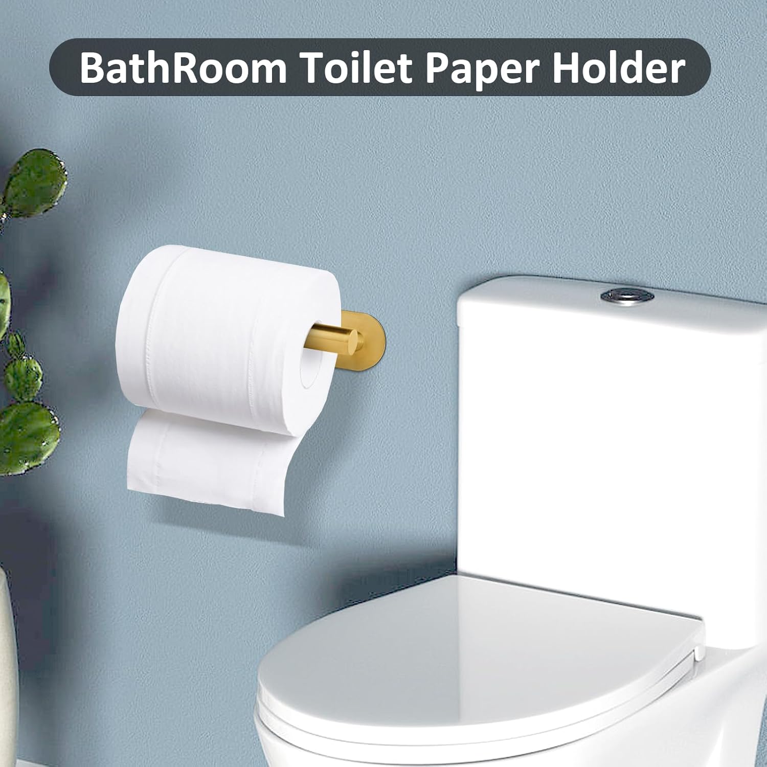 Soporte de papel higiénico, soporte para pañuelos, autoadhesivo, para montaje en pared, para baño, baño, inodoro, caravana, no requiere