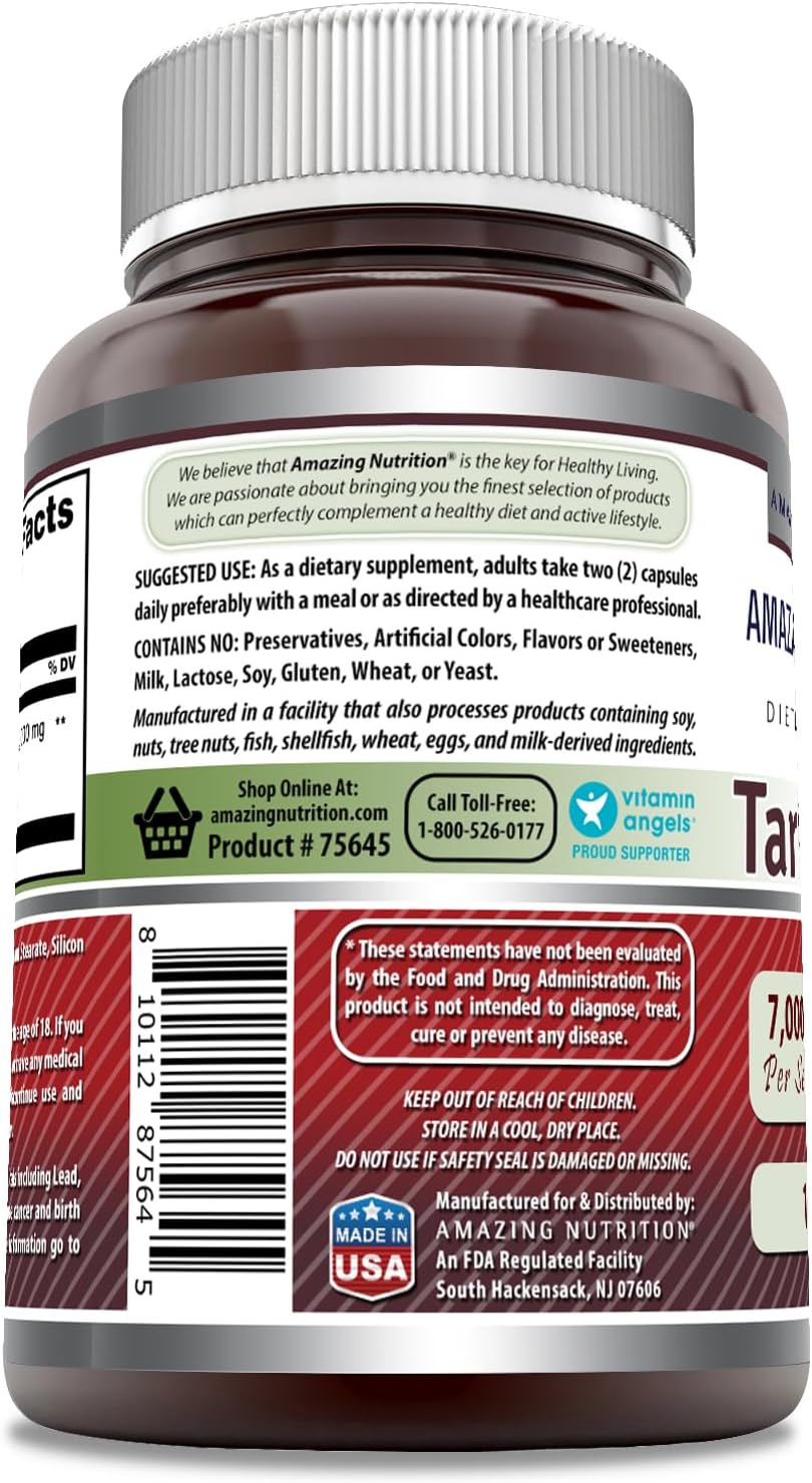 Amazing Formulas – Extracto de cereza ácida de 7000 mg por porción, suplemento en cápsulas, sin OMG, sin gluten, fabricado en Estados Unidos (100