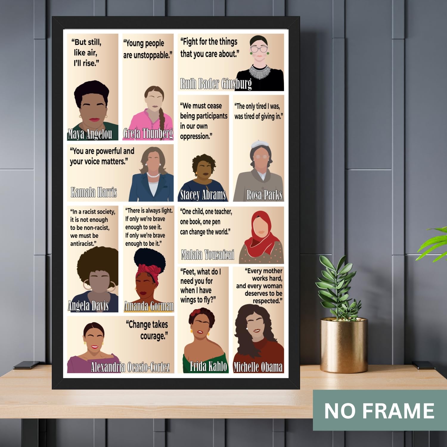 Inspirational Quotes Wall Art, Empowered Women Art Print Decor Gifts for Home Office Classroom, Women Leader Feminist Poster – 11×17, LAMINATED – No