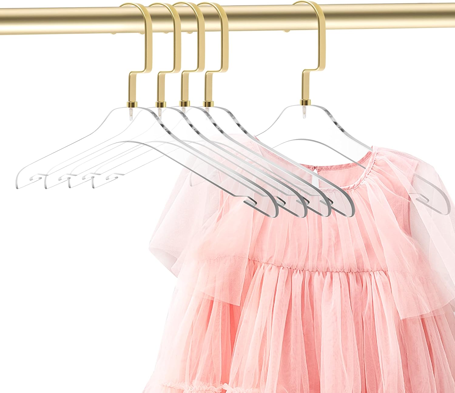 Quality Hangers Perchas acrílicas de tamaño infantil  Perchas transparentes para ropa de niños  Perfecto para 7  10 años  Disponible con gancho