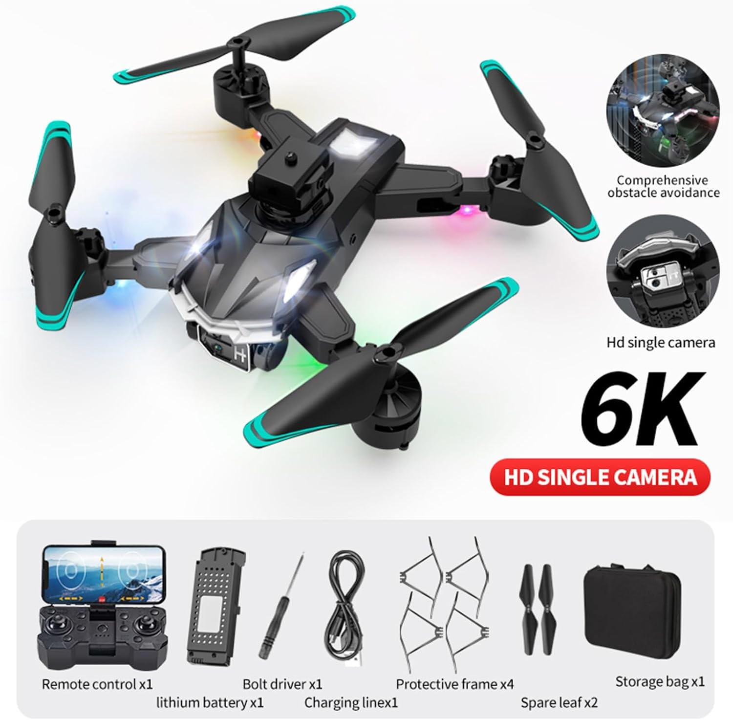 Dron plegable con cámara HD 1080p cámara Fpv Drone para principiantes control de gestos, evitación de obstáculos, modo sin cabeza, Wifi RC
