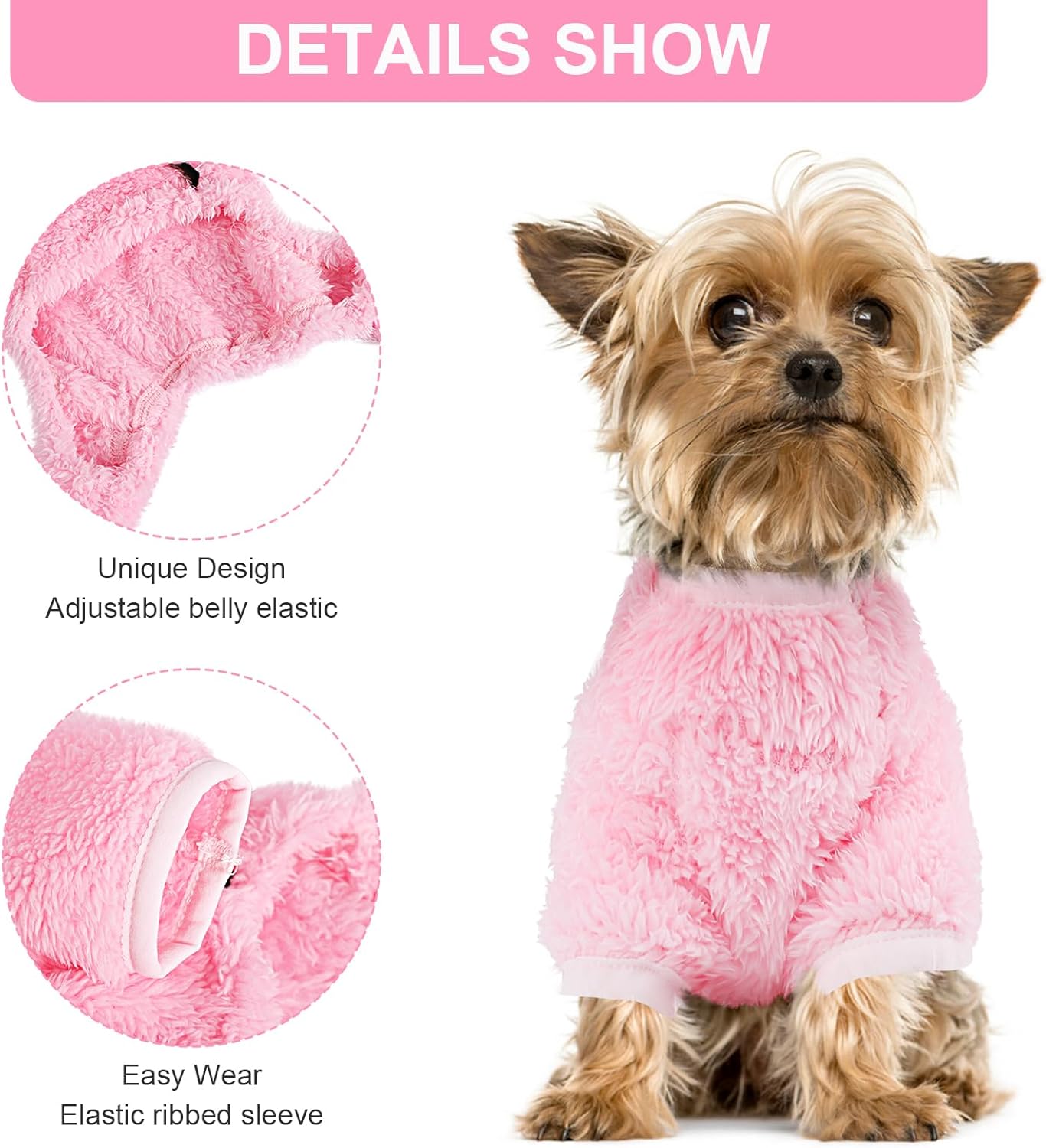 Kosiyi Suéteres para perros pequeños, hembra, niño, pijamas para perros de Pascua, ropa de forro polar para perros pequeños, overol de terciopelo