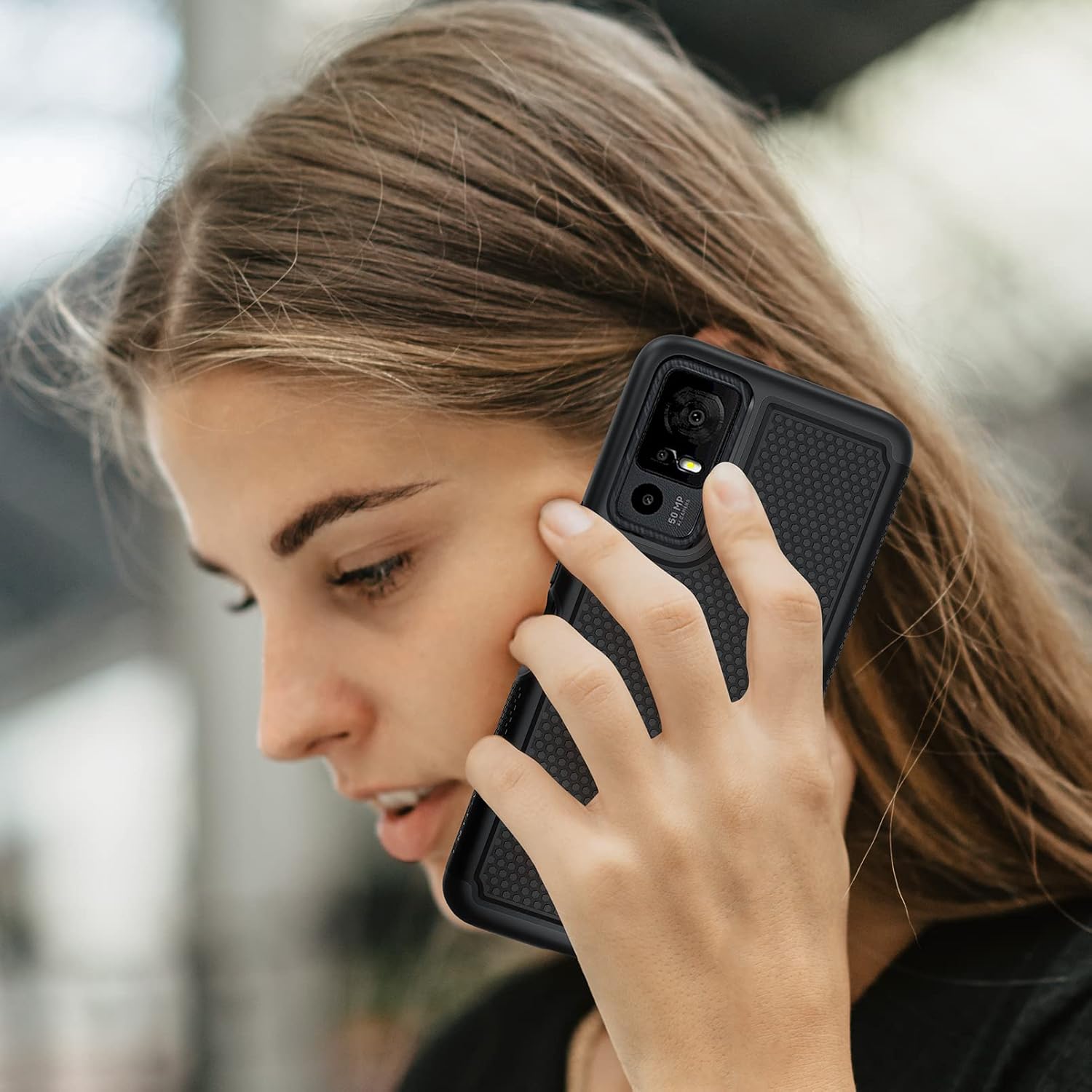 FNTCASE Funda para TCL 40-XE 5G Funda de teléfono con textura mate de doble capa a prueba de golpes de grado militar  Protección resistente a prueba