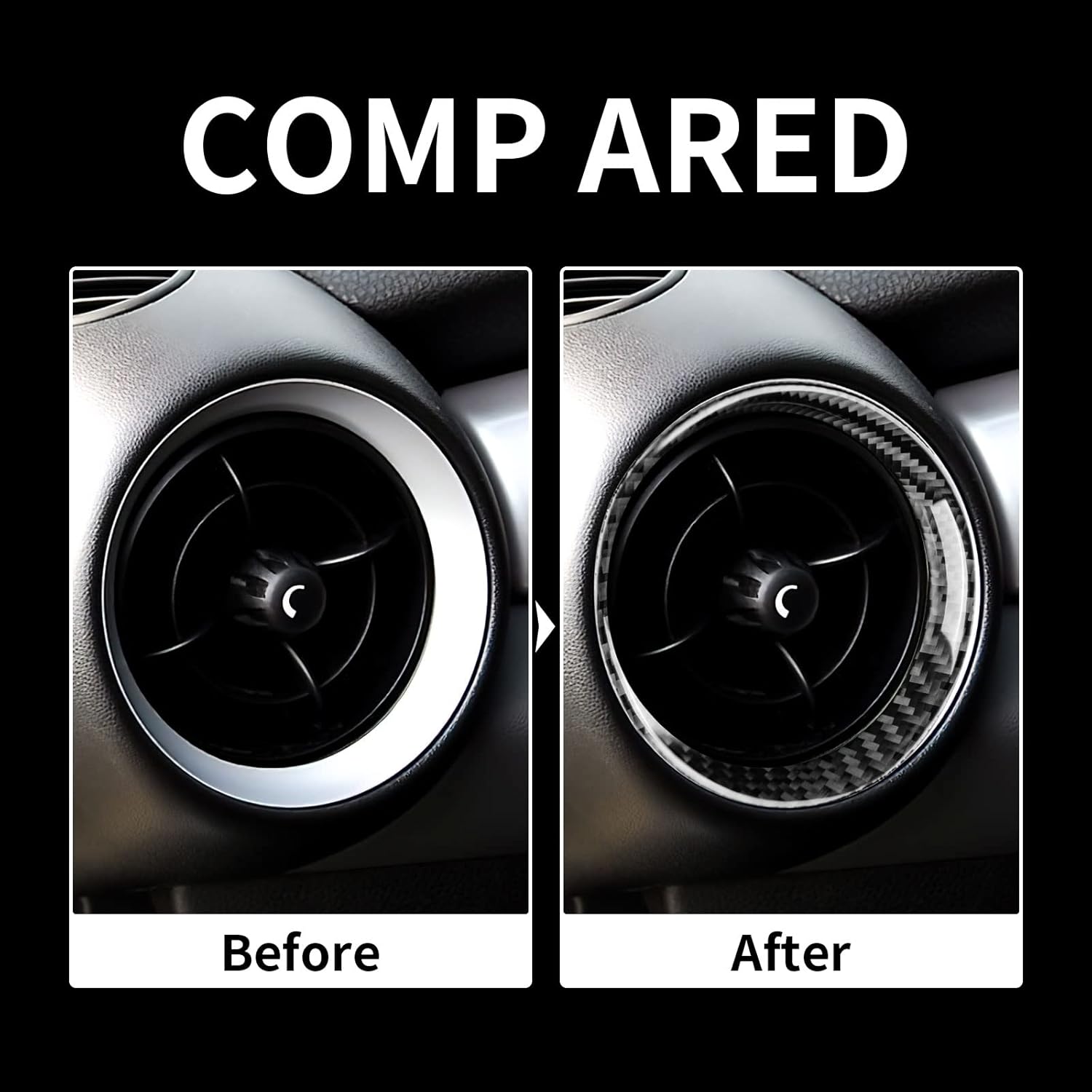 AIRSPEED Adhesivo para salida de aire lateral de automóvil Mini R55 R56 R57, cubierta de fibra de carbono, cubierta interior para Mini R56 Cooper