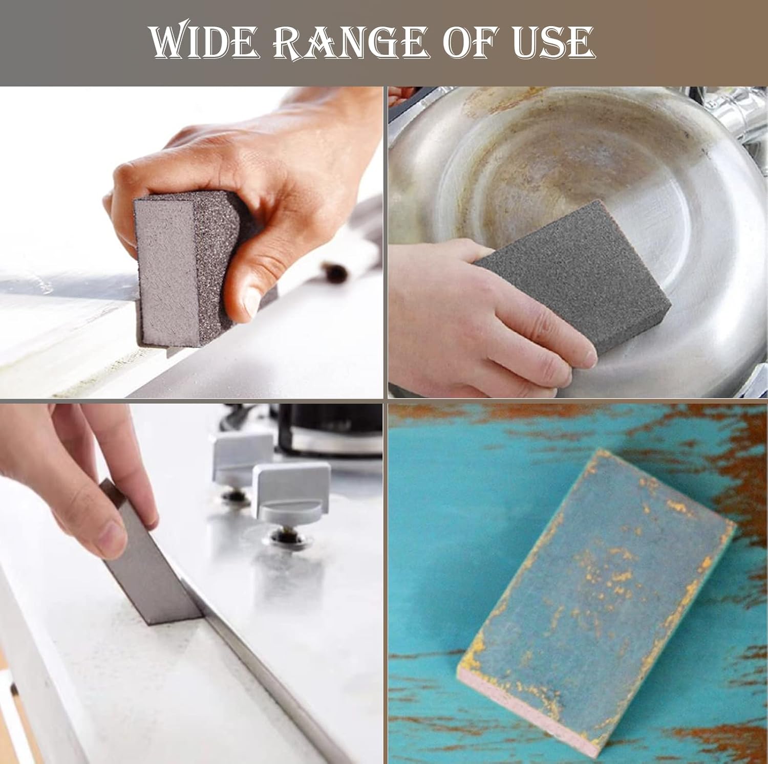 Paquete de 6 esponjas de lijado, surtido de bloques de lijado de grano 180, lavables y reutilizables para paneles de yeso de madera y metal para el