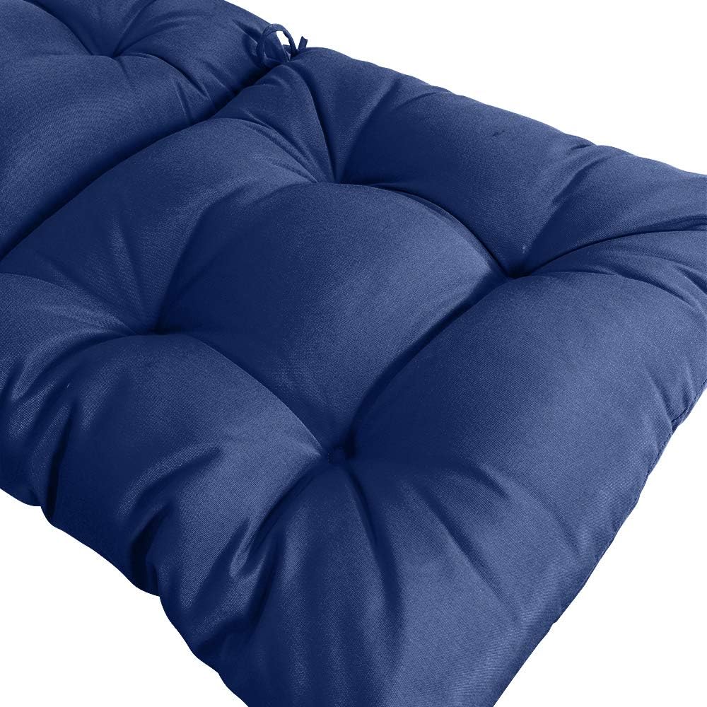 QILLOWAY Cojín para silla de respaldo alto para interiores y exteriores, acolchonados, cojines de repuesto, paquete de 4 unidades (azul marino)