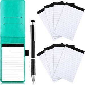 Juego de 10 soportes para bloc de notas de bolsillo, incluye mini soporte para bloc de notas de bolsillo con 50 hojas forradas, bolígrafo de metal y Juego de 10 soportes para bloc de notas de bolsillo, incluye mini soporte para bloc de notas de bolsillo con 50 hojas forradas, bolígrafo de metal y