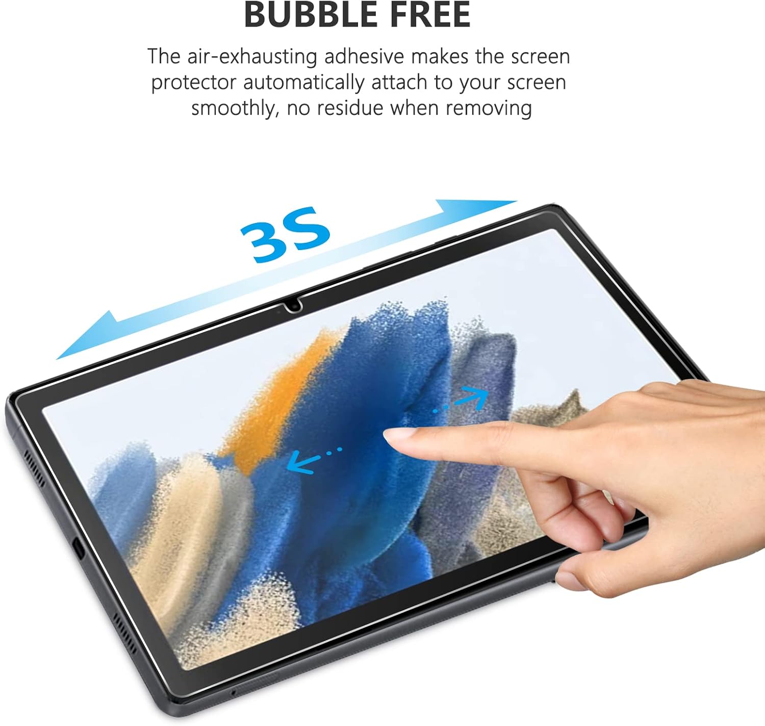 SPARIN Protector de pantalla para Samsung Galaxy Tab A8 de 10.5 pulgadas (SM-X200X205X207), paquete de 3 protectores de pantalla de vidrio templado