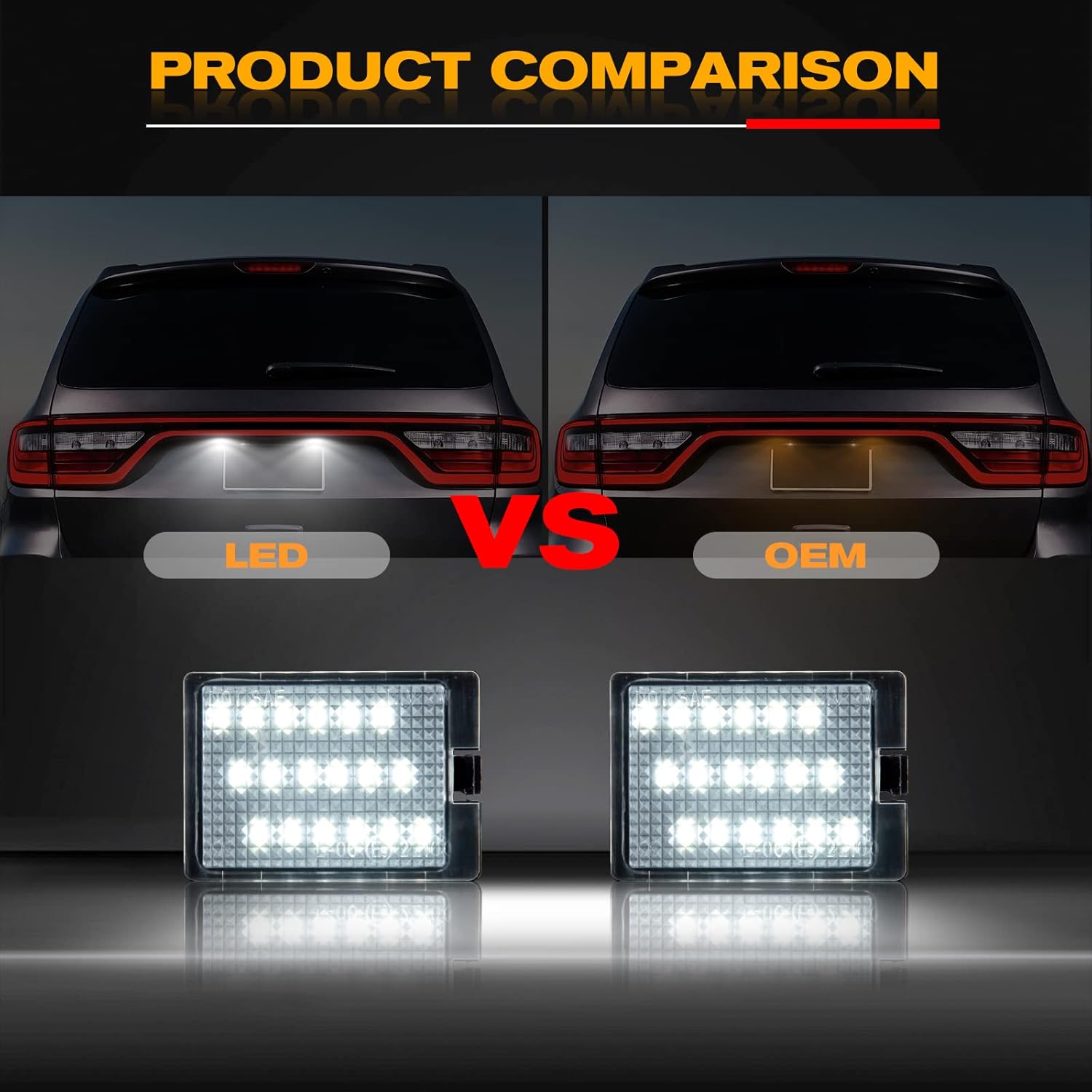 Gempro Luces LED para matrícula, lámparas traseras para camioneta Dodge Durango 2014 2015 2016 2017 2018 2019 2020 2021 2022