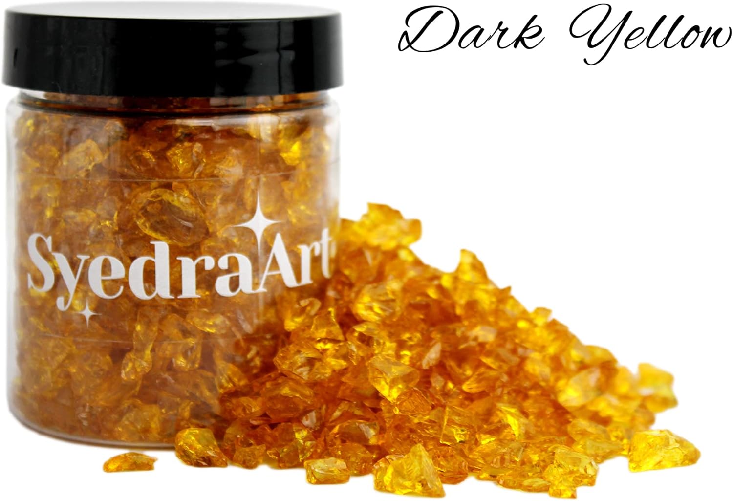 Syedra – Vidrio triturado para manualidades, arte de resina, juego de 3, piezas de espejo de color triturado de 0.16 a 0.23 pulgadas, 1 libra