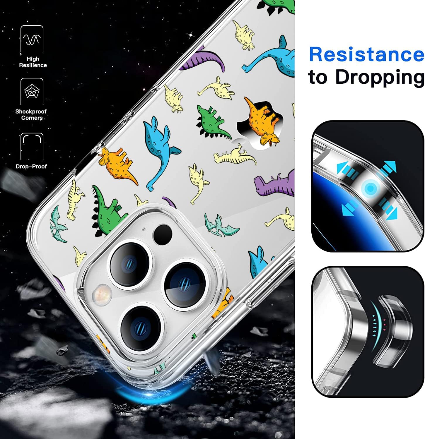 Funda transparente para iPhone 14 Pro Max, a prueba de golpes, delgada, funda de TPU transparente, suave, antiarañazos, para iPhone 14 Pro Max de