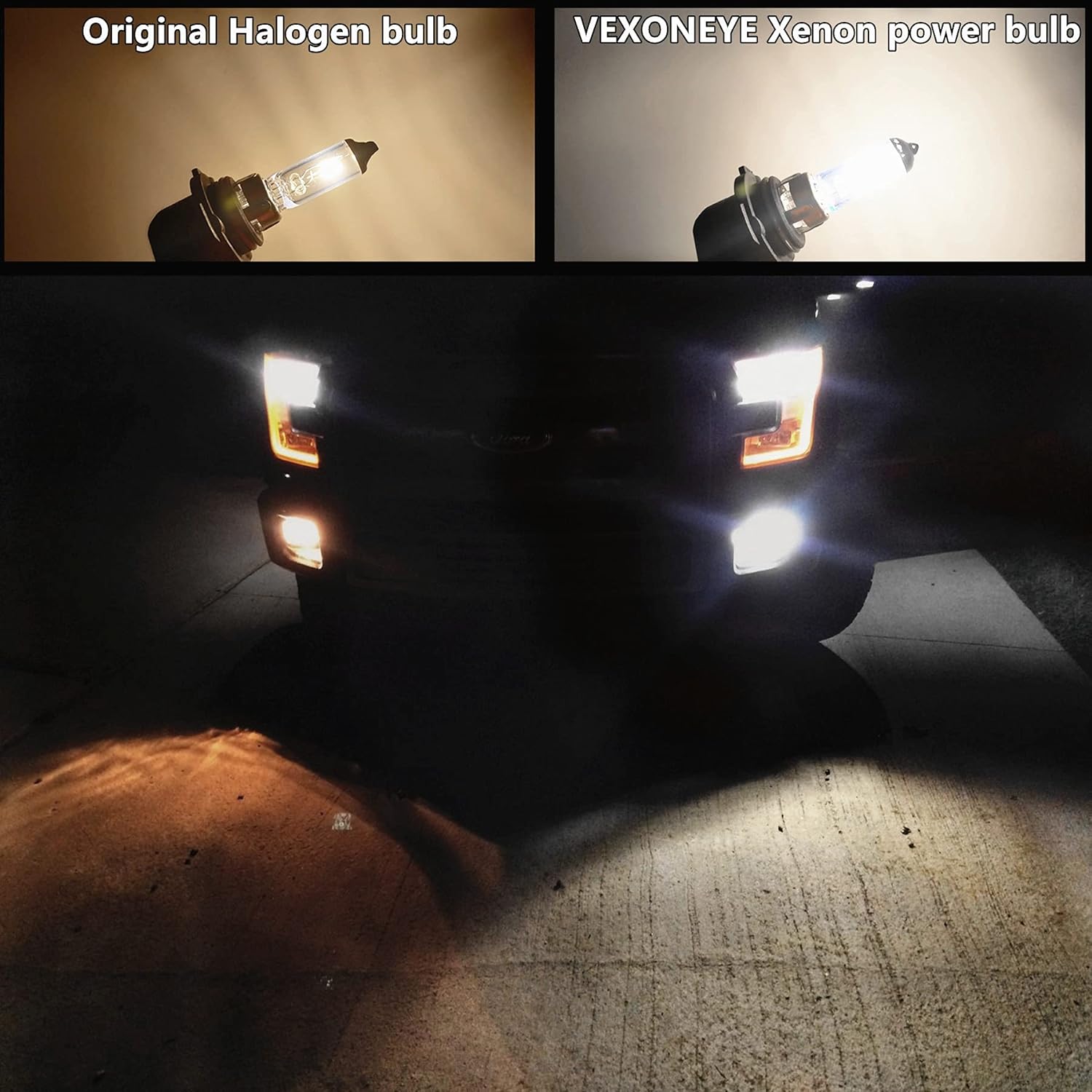 VEXONEYE Bombilla halógena H7 para faros delanteros de 12 V, 55 W, color blanco, 5000 K, bombillas antiniebla 12972 64210 súper brillante