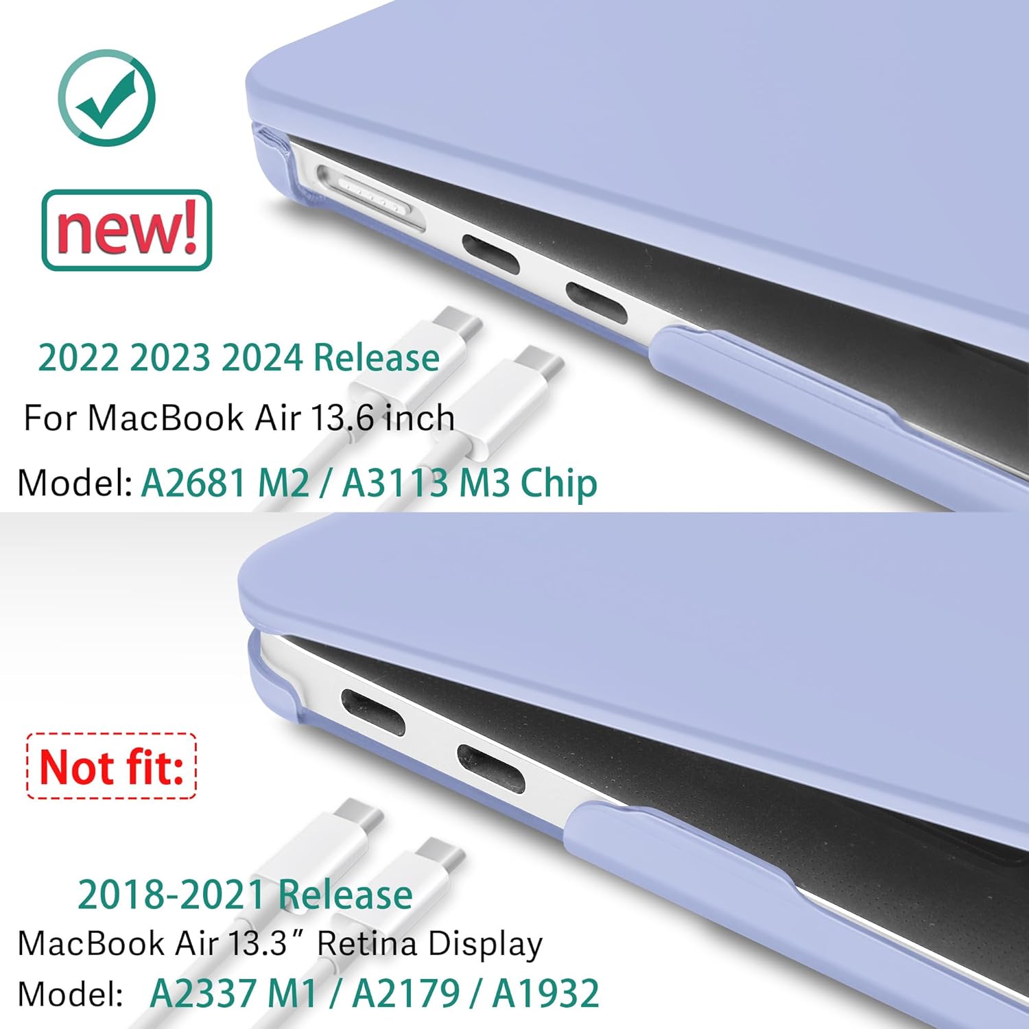 May Chen Compatible con MacBook Air de 13.6 pulgadas modelo A2681, carcasa rígida de plástico para MacBook Air de 13 pulgadas, chip Apple M2 con