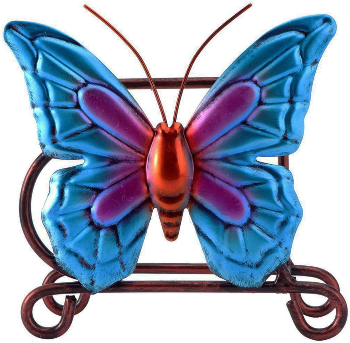 Servilletero de mariposa de metal vintage para encimera, servilletero de papel para toallas para el hogar y la cocina