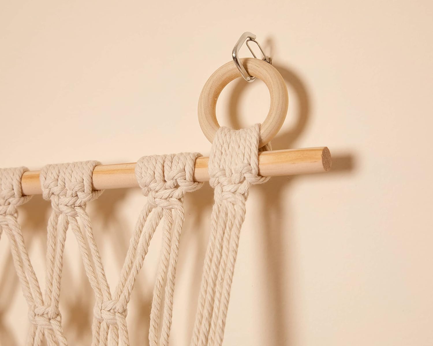 Lilly’s Love Hamaca de macramé de animales de peluche con cadena de luces, soporte de red grande de estilo bohemio para juguetes de niños,