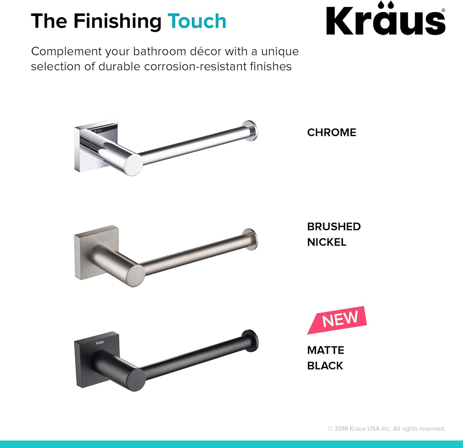 KRAUS Ventus KEA-17729CH – Soporte para papel higiénico, acabado cromado, 6 12 pulgadas