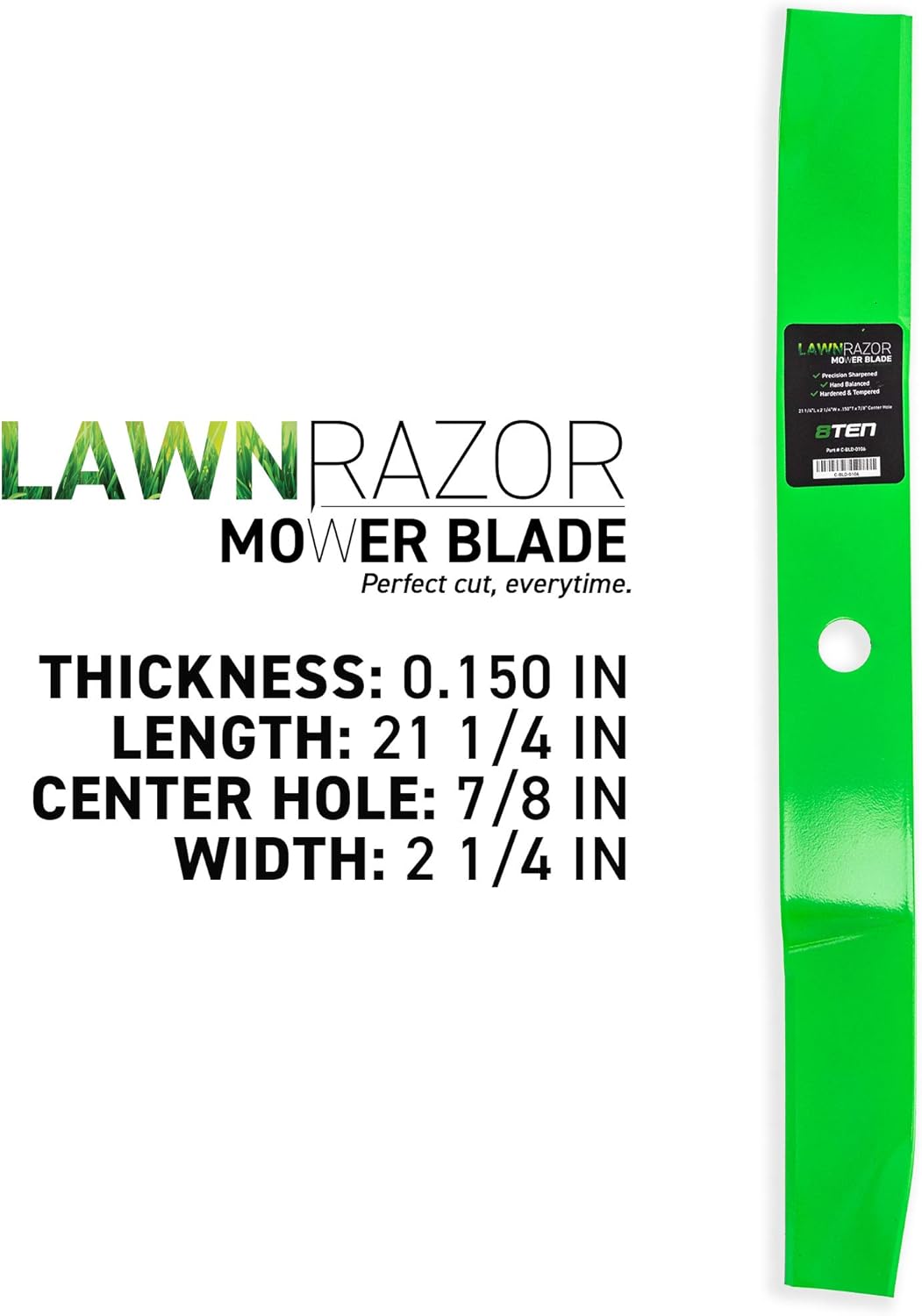 8TEN LawnRazor – Juego de cuchillas de elevación alta para tractor Murray Briggs Scotts 42 pulgadas cubierta 492418 095101E701 95101E701MA