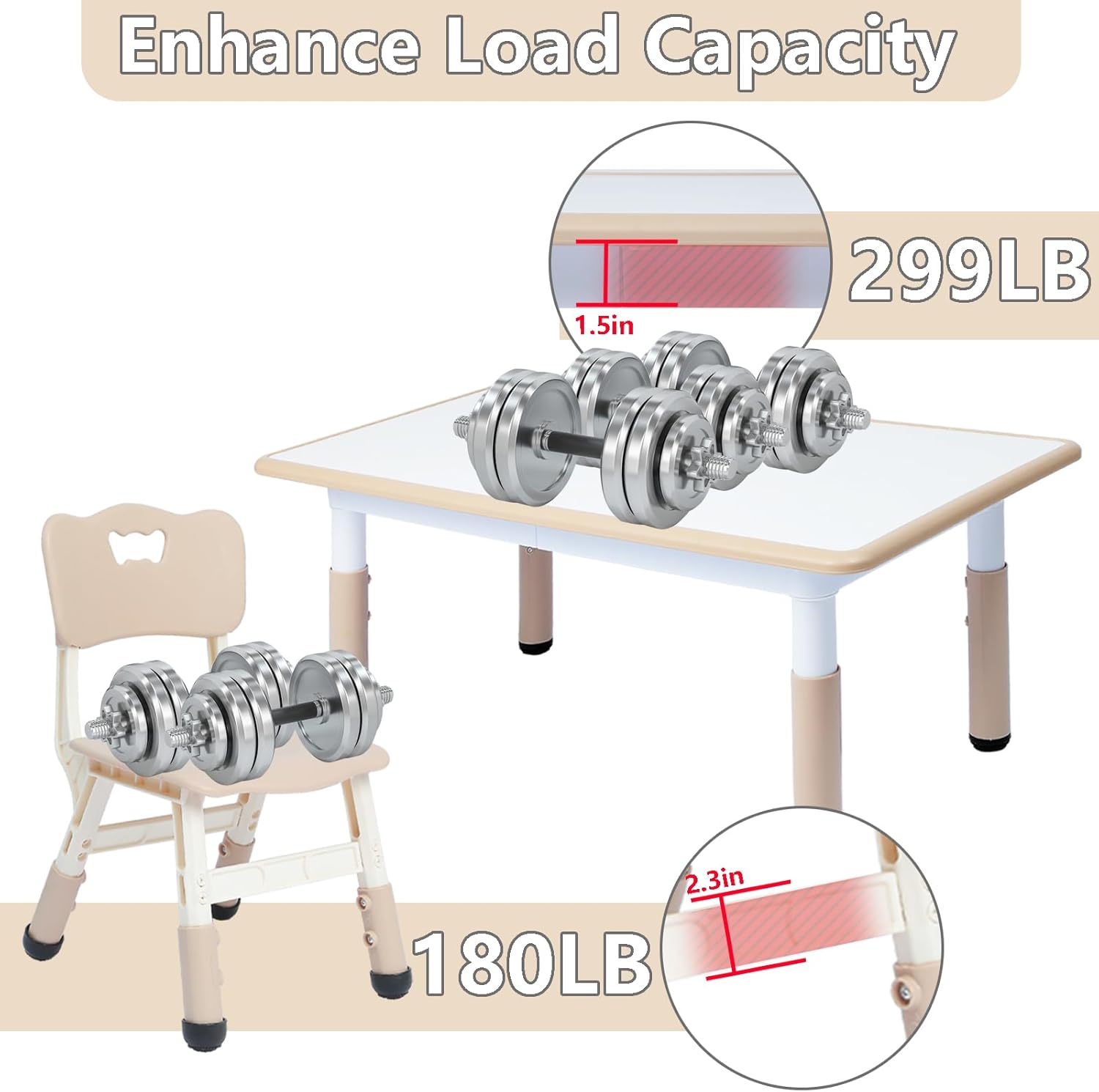 SEZERIYA Juego de mesa y silla para niños, mesa de estudio y mesa de comedor, escritorio para niños y niñas de 2 a 12 años, mesa de altura ajustable