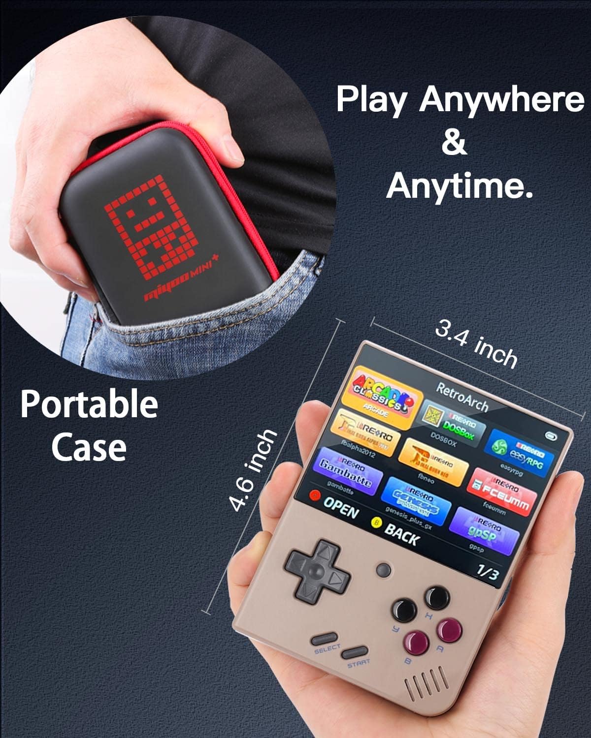 Miyoo Mini Plus, consola de juegos retro con tarjeta TF de 64G, compatible con más de 10000 juegos, emulador de consola de videojuegos portátil