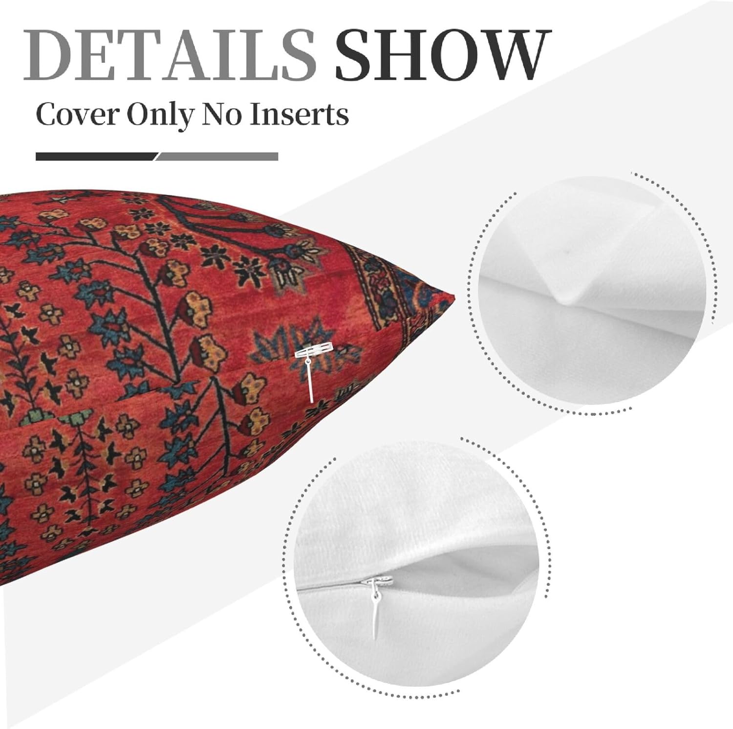 Alfombra persa roja  Alfombra persa vintage antigua naturaleza fina funda de almohada cuadrada suave funda de almohada decoración del hogar para