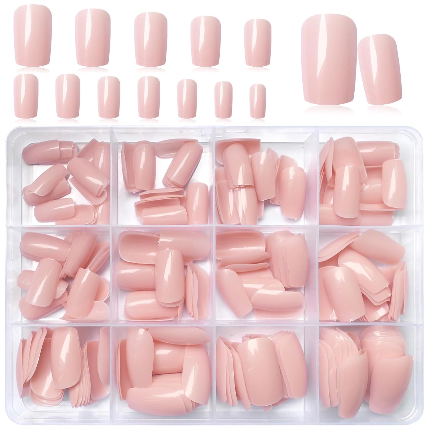 LoveOurHome 240 uñas postizas cuadradas medianas a presión, uñas postizas cuadradas a presión, uñas postizas de gel, uñas postizas de color, uñas