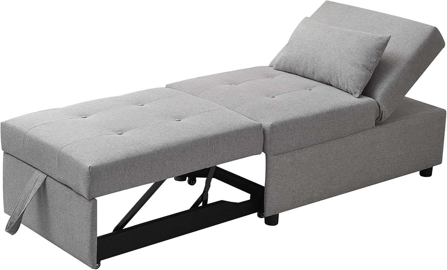 Kings Brand Furniture – Otomana multifuncional, sofá cama, silla convertible, gris claro