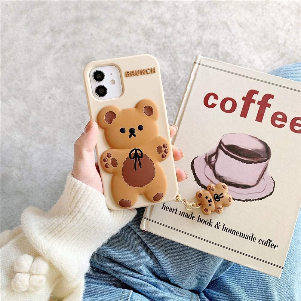 SGVAHY Funda de teléfono para iPhone 13, bonita funda para iPhone, funda de teléfono creativa con llavero de dibujos animados para iPhone, funda de