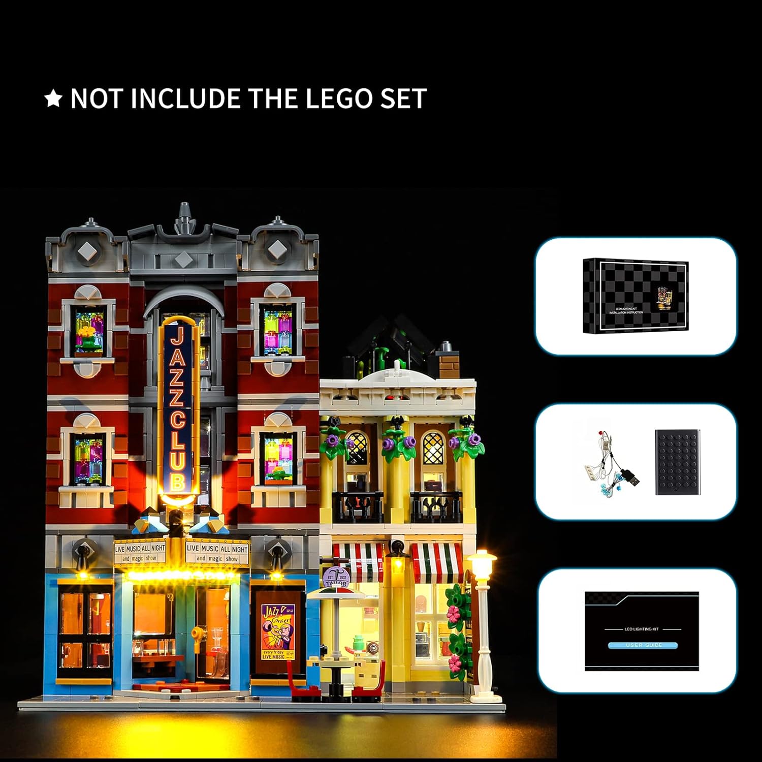 ManKiaPro Kit de iluminación de luz LED para Lego 10312 Jazz Club Modelo de bloques de construcción (solo luces, sin juego de Lego) (10312 Jazz Club