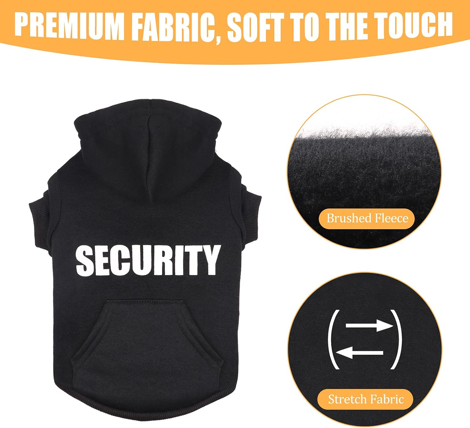 Uteuvili – Sudadera de seguridad con capucha para perros – Suave ropa de vellón cepillado para perros – Sudadera con capucha y bolsillo para perros