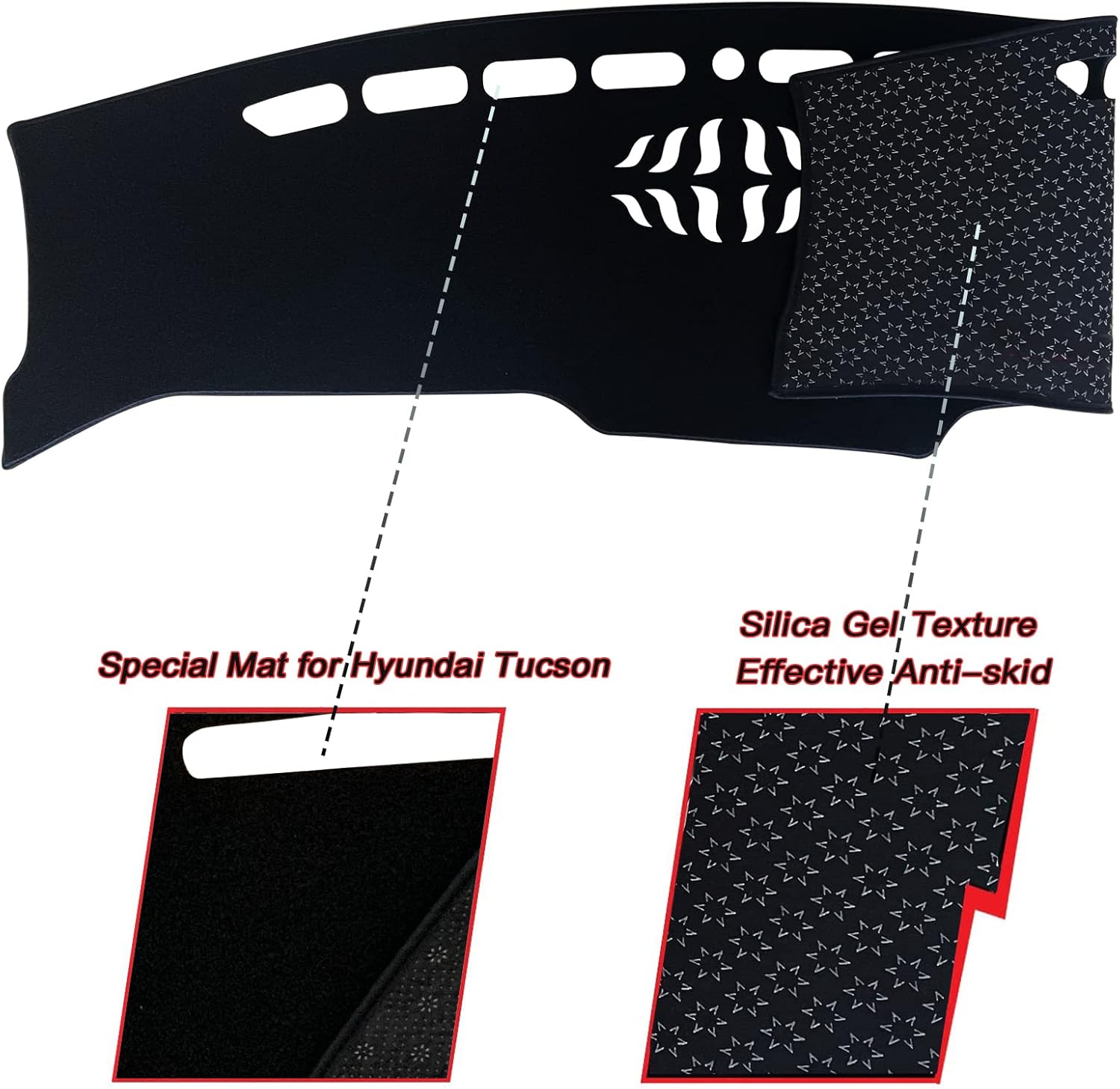 Cubierta del tapete para salpicadero, consola central interior personalizada compatible con Hyundai Tucson SUV SE SEL Limited 2022 2023, accesorios