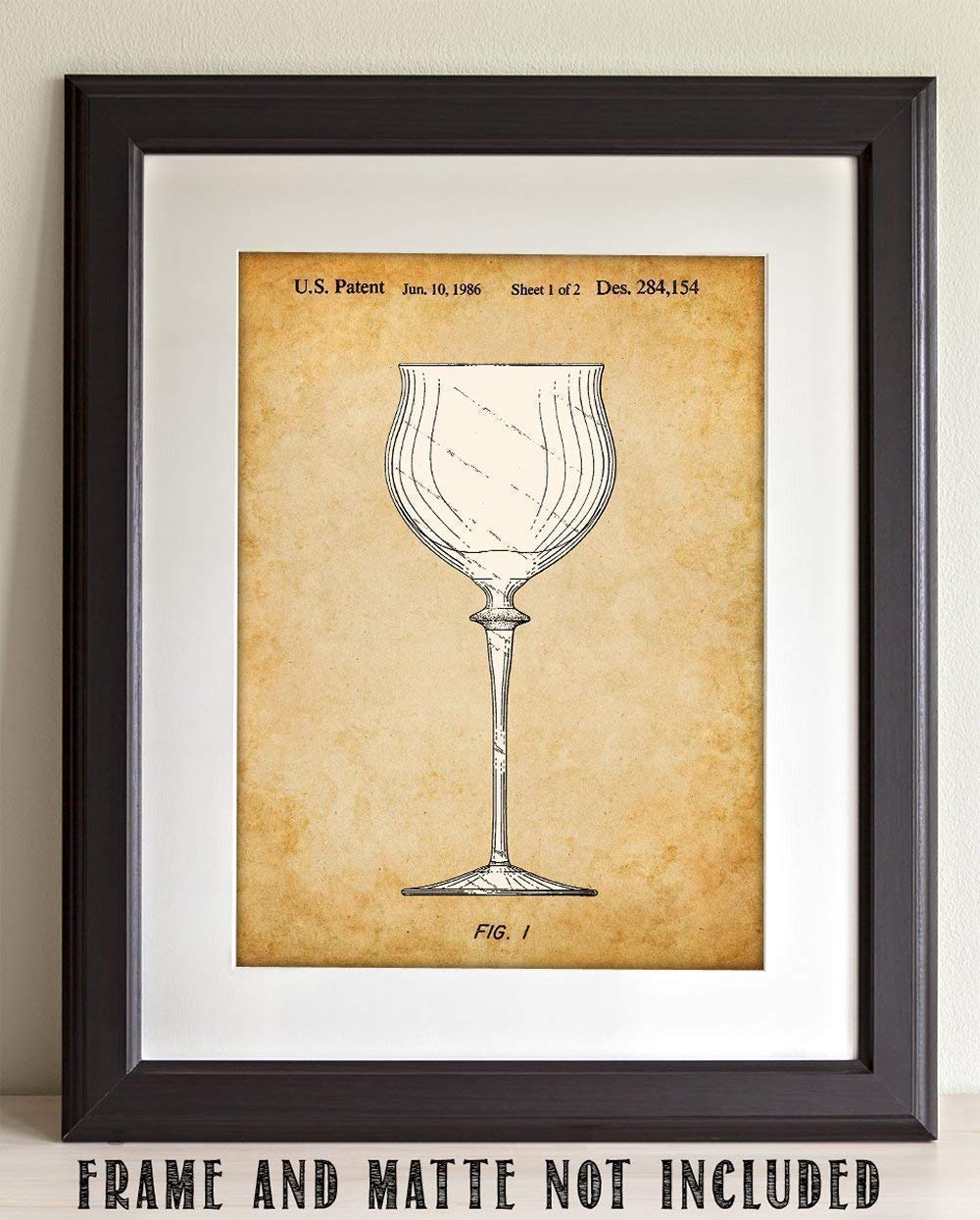 Wine Glass – 11×14 Unframed Patent Print – Makes a Great Winery, Wine Cellar or Home Bar Decor and Gift Under $15 for Wine Lovers