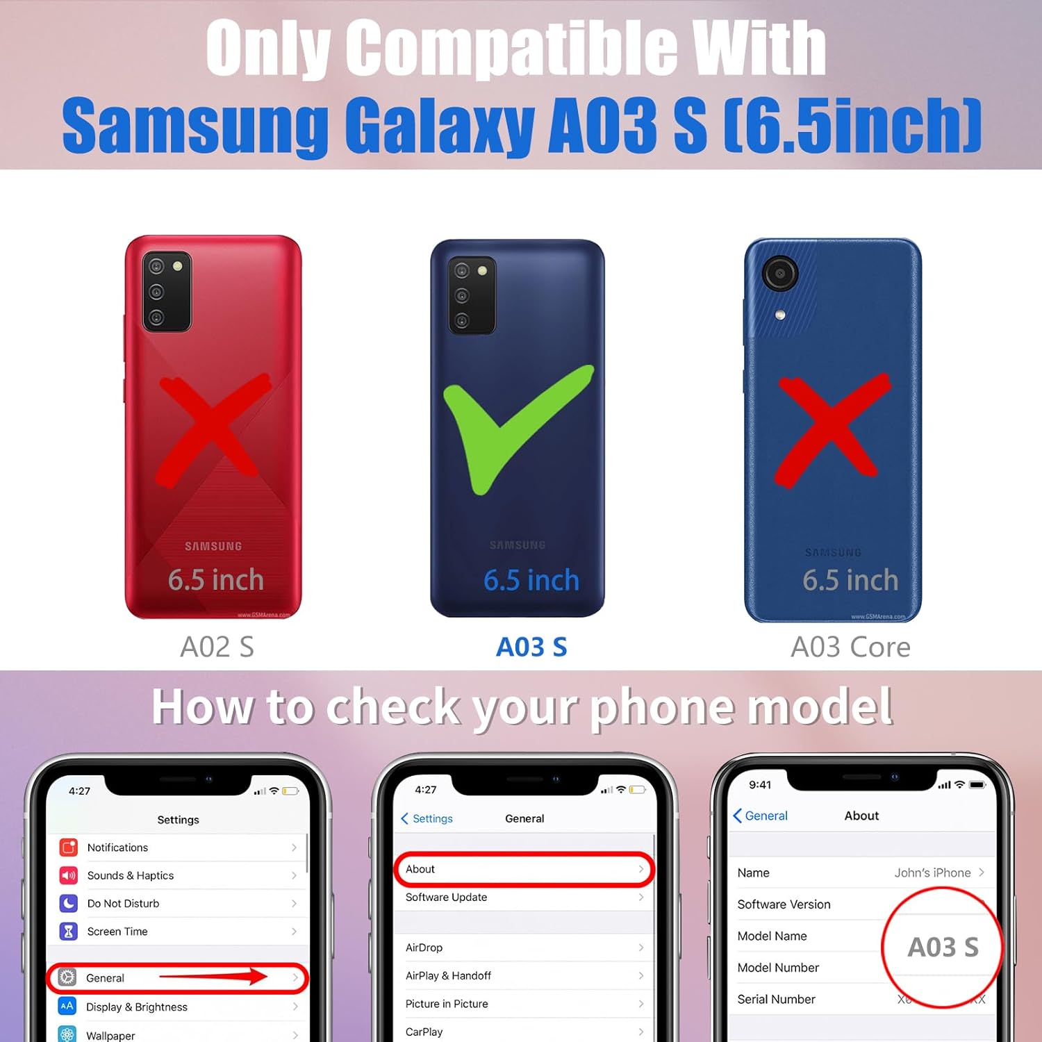 Toycamp Funda para teléfono Samsung Galaxy A03S con soporte de anillo, diseño de fantasía con purpurina de sol, luna, estrellas, fantasía para