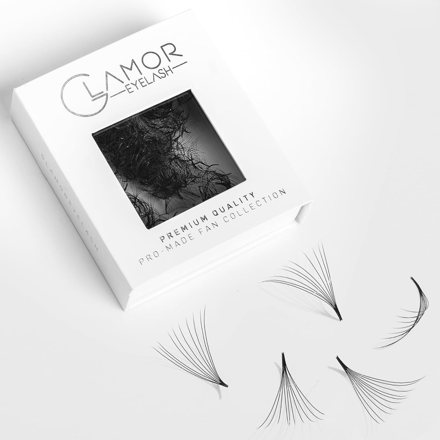 Caja de papel para 500 abanicos Promade, extensiones de pestañas naturales, hechas a mano, extensiones de pestañas de visón 5-10D, 0.050.003 in,