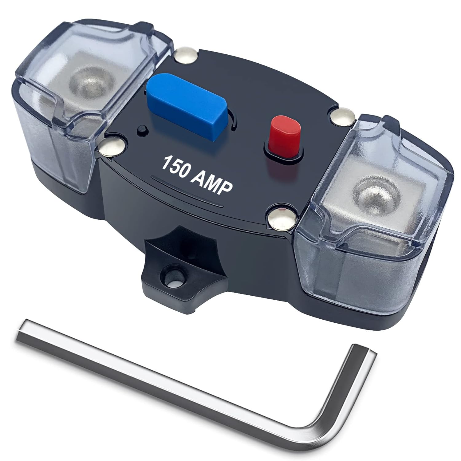 Erayco Disyuntor de 150 amperios con reinicio manual, 12-48 voltios CC, motor de arrastre de calibre 0-8 para automóvil, audio estéreo, bloque de