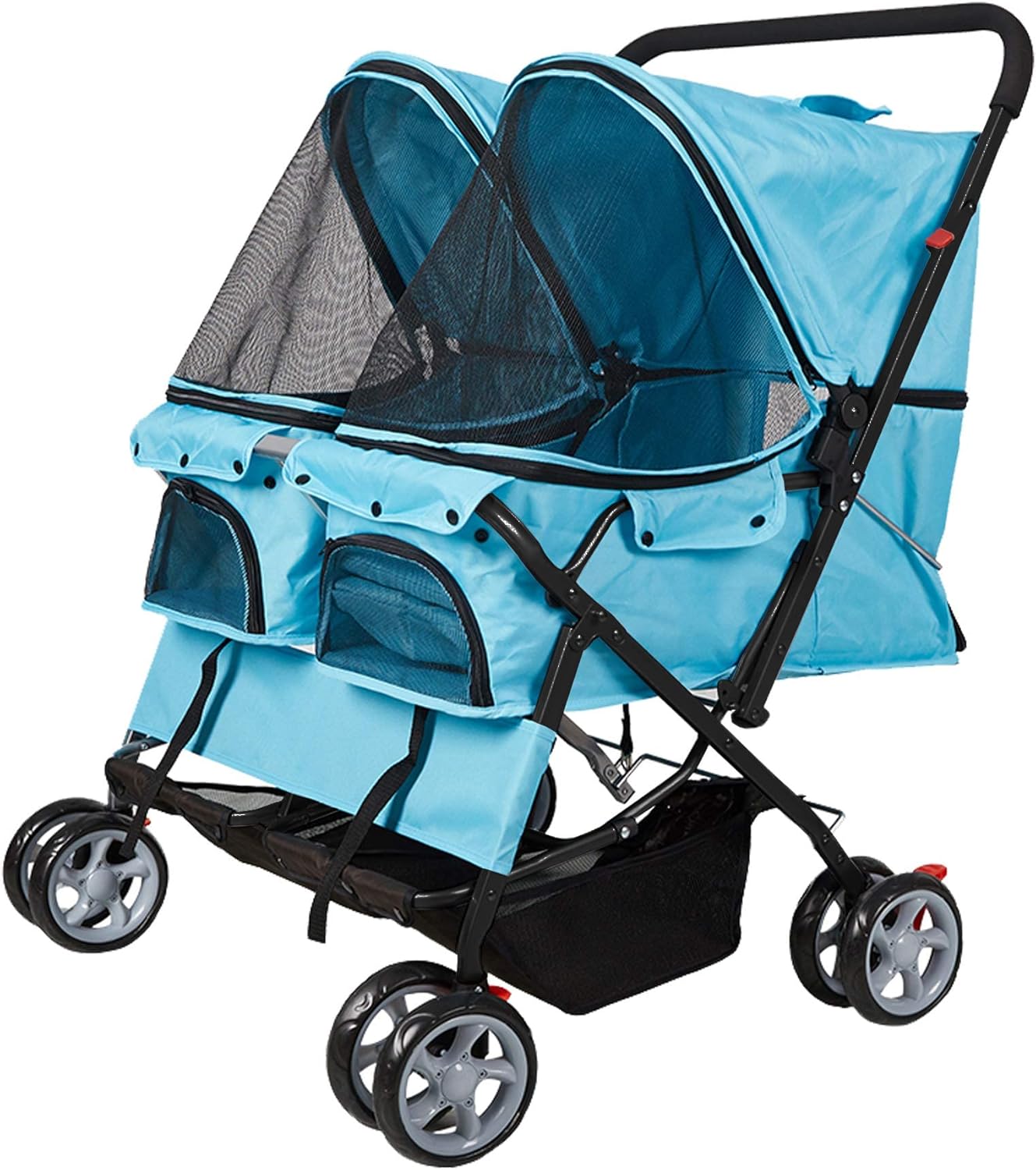 Cochecito de mascota plegable doble perro gato carro de viaje, varios colores