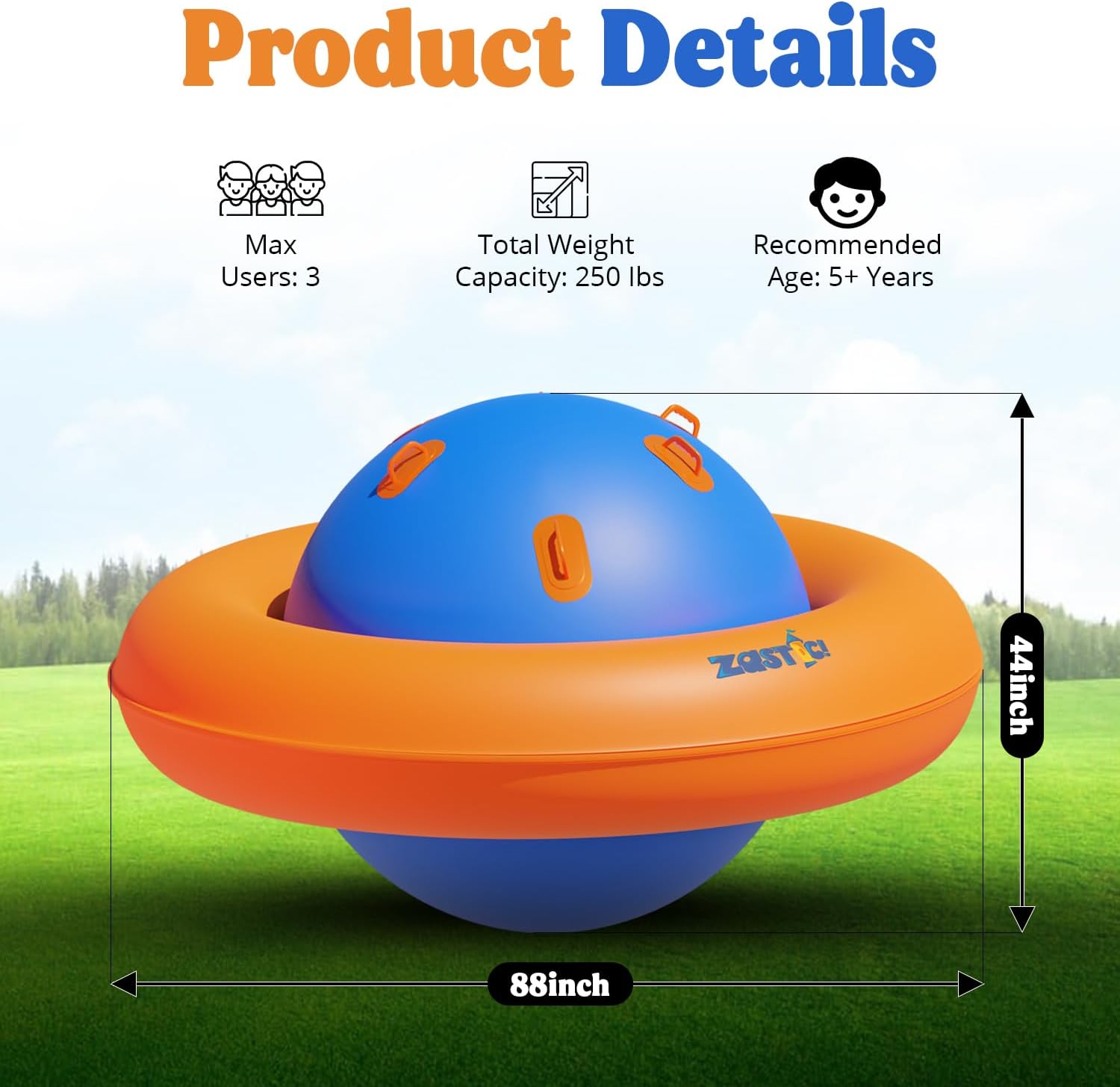 Rock-It – Cúpula inflable gigante de 8 pies con bomba eléctrica  88 pulgadas de largo x 88 pulgadas de ancho x 43.75 pulgadas de alto  Inflable de