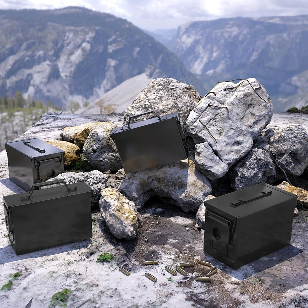 PATRON 50 Cal Munición Can Metal 0.354 in Caja de munición caja de almacenamiento caja para escopeta bala rifle Nerf munición impermeable caso-gard