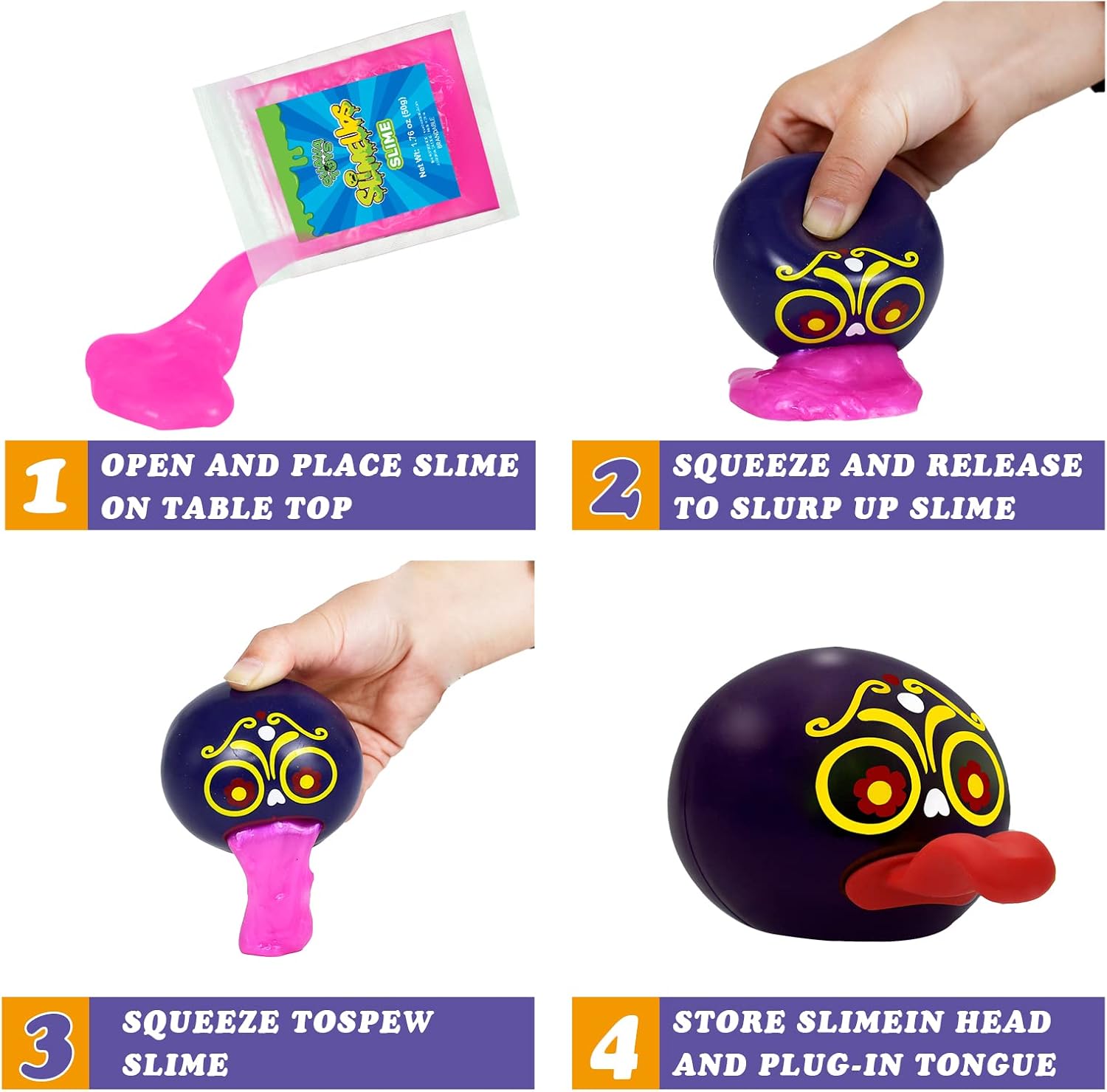 BB SCIENCE Slime ups 3.2In Round Expression Stress Ball, Novelty Stress Relief Squeeze Toys, Tricky Play Fidget Toys, Vent Decompression Slime Ball