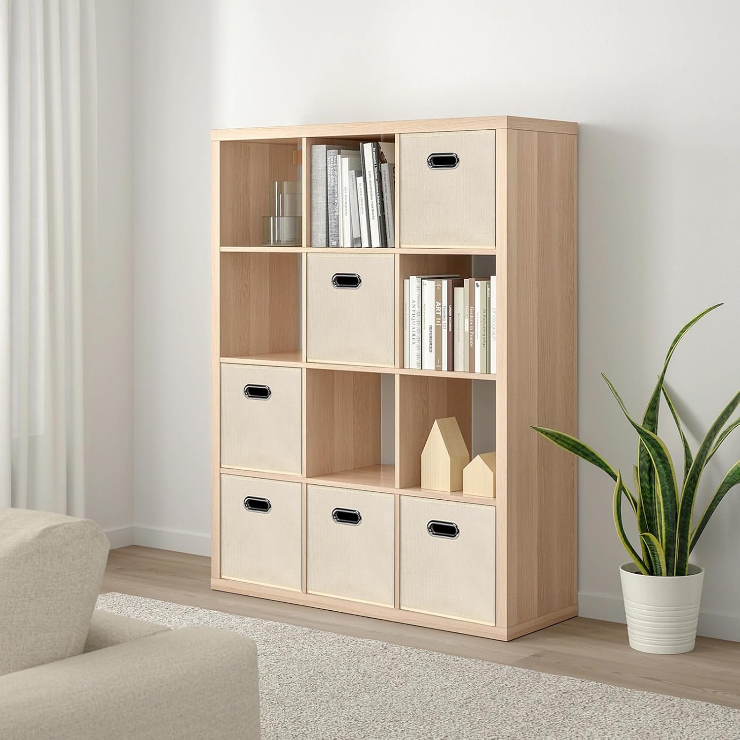 Cubos de almacenamiento plegables negros, caja de almacenamiento de tela, cestas organizadoras con asas dobles para organizador del hogar, juego de
