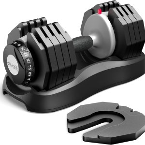 ATIVAFIT Adjustable Dumbbell Set, 55LB Dumbbell Weights Set, 10 in 1 Free Weights Fast Adjusted by One Hand, Dumbbells with Safety Lock, Anti-Slip ATIVAFIT Adjustable Dumbbell Set, 55LB Dumbbell Weights Set, 10 in 1 Free Weights Fast Adjusted by One Hand, Dumbbells with Safety Lock, Anti-Slip