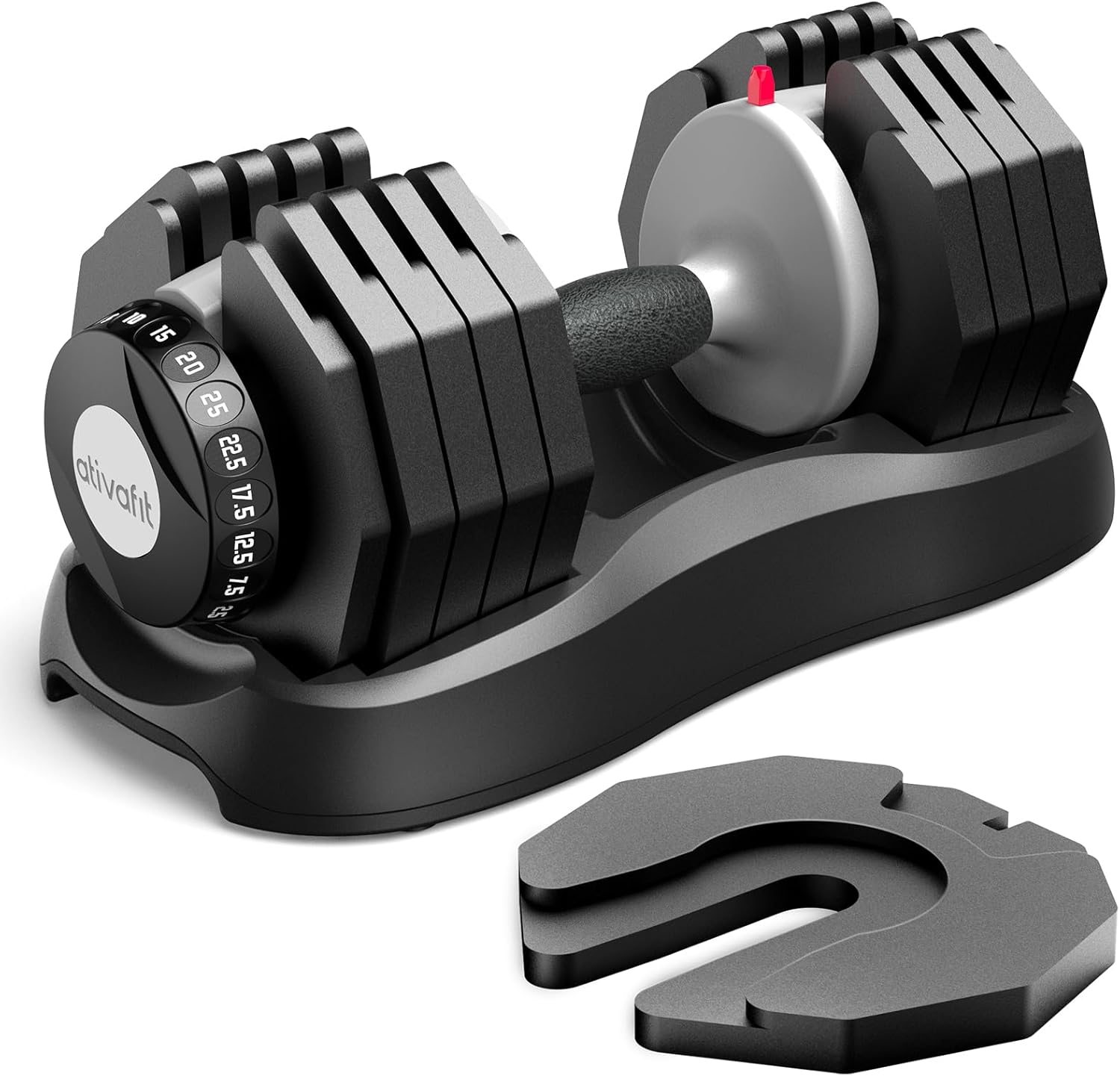 ATIVAFIT Adjustable Dumbbell Set, 55LB Dumbbell Weights Set, 10 in 1 Free Weights Fast Adjusted by One Hand, Dumbbells with Safety Lock, Anti-Slip ATIVAFIT Adjustable Dumbbell Set, 55LB Dumbbell Weights Set, 10 in 1 Free Weights Fast Adjusted by One Hand, Dumbbells with Safety Lock, Anti-Slip