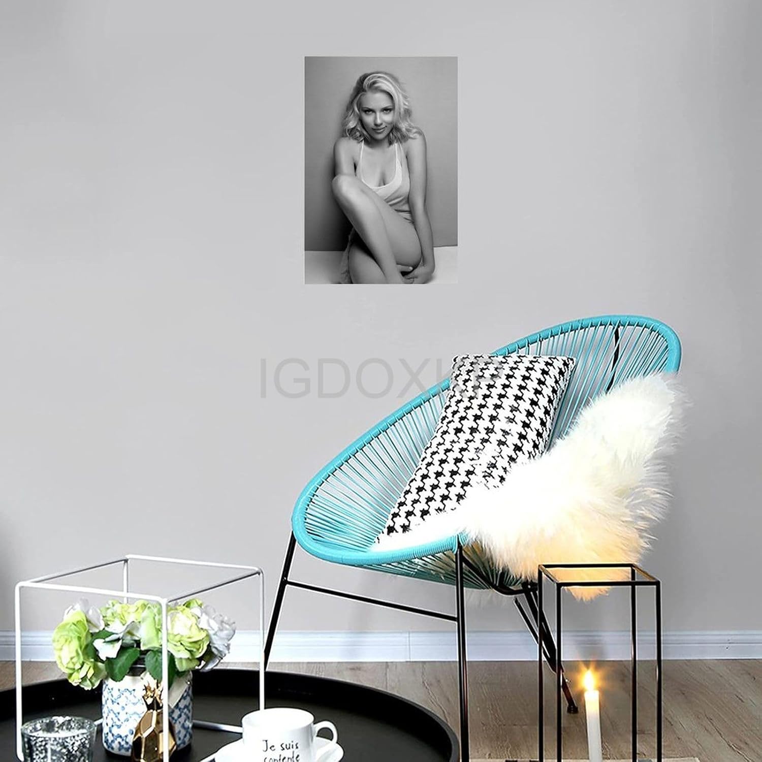 Scarlett Johansson – Póster de arte estético de estrella de cine sexy (3) póster de lienzo para decoración de dormitorio, oficina, habitación,