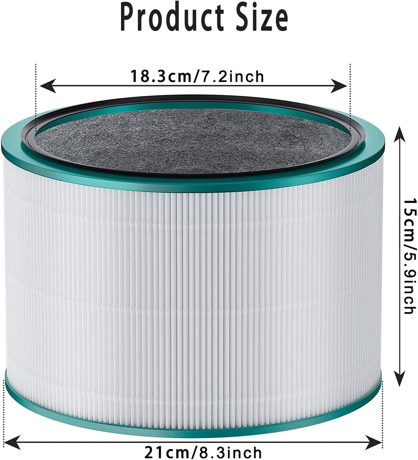 Paquete de 2 filtros HEPA HP01 HP02 de repuesto compatibles con purificador de aire Dyson HP01 HP02 DP01, filtro de vidrio H13 True HEPA de 360 para
