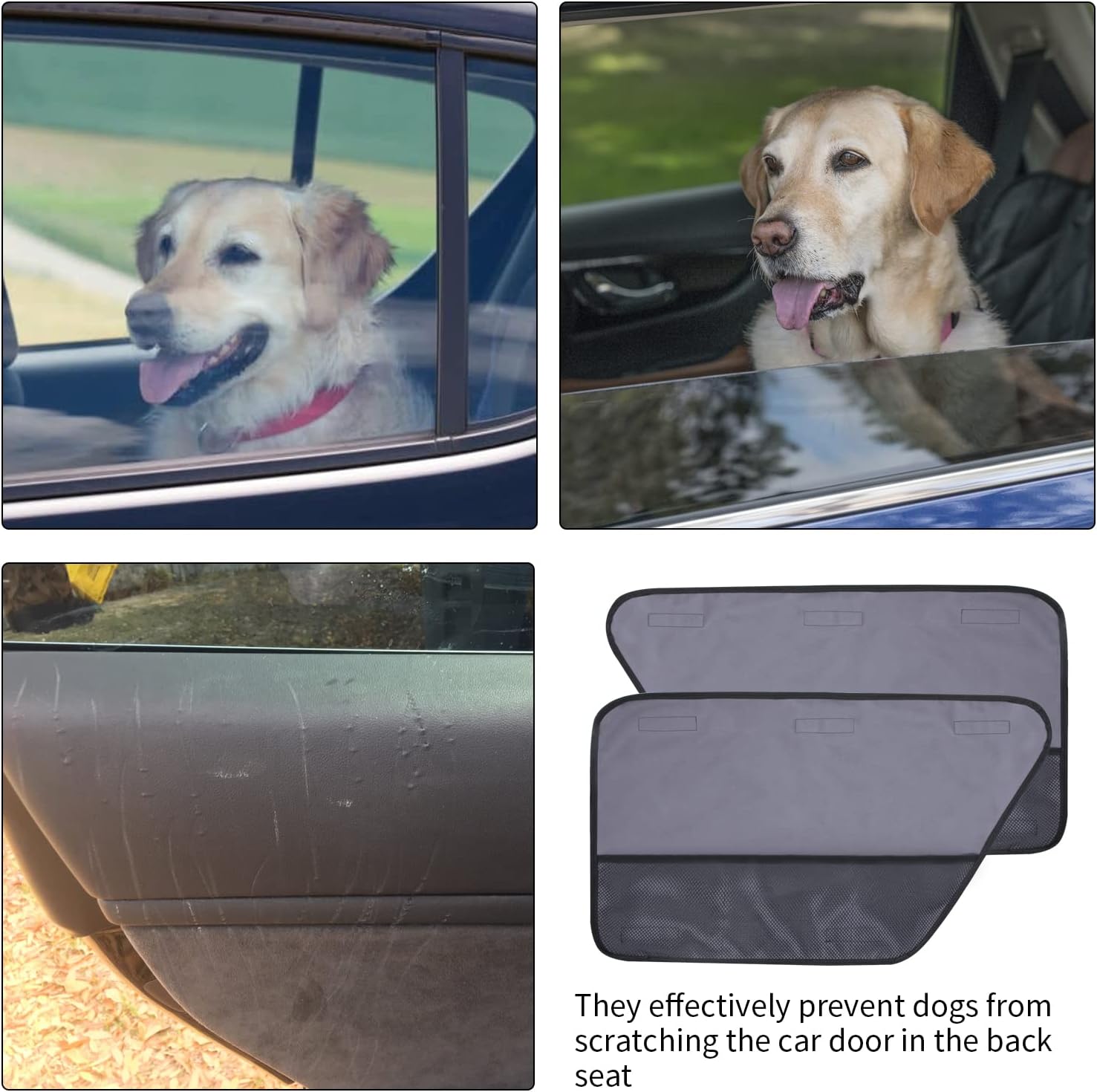 YUJHON Cubierta para puerta de automóvil para mascotas, impermeable, antideslizante, duradero, protector de puerta interior de automóvil contra