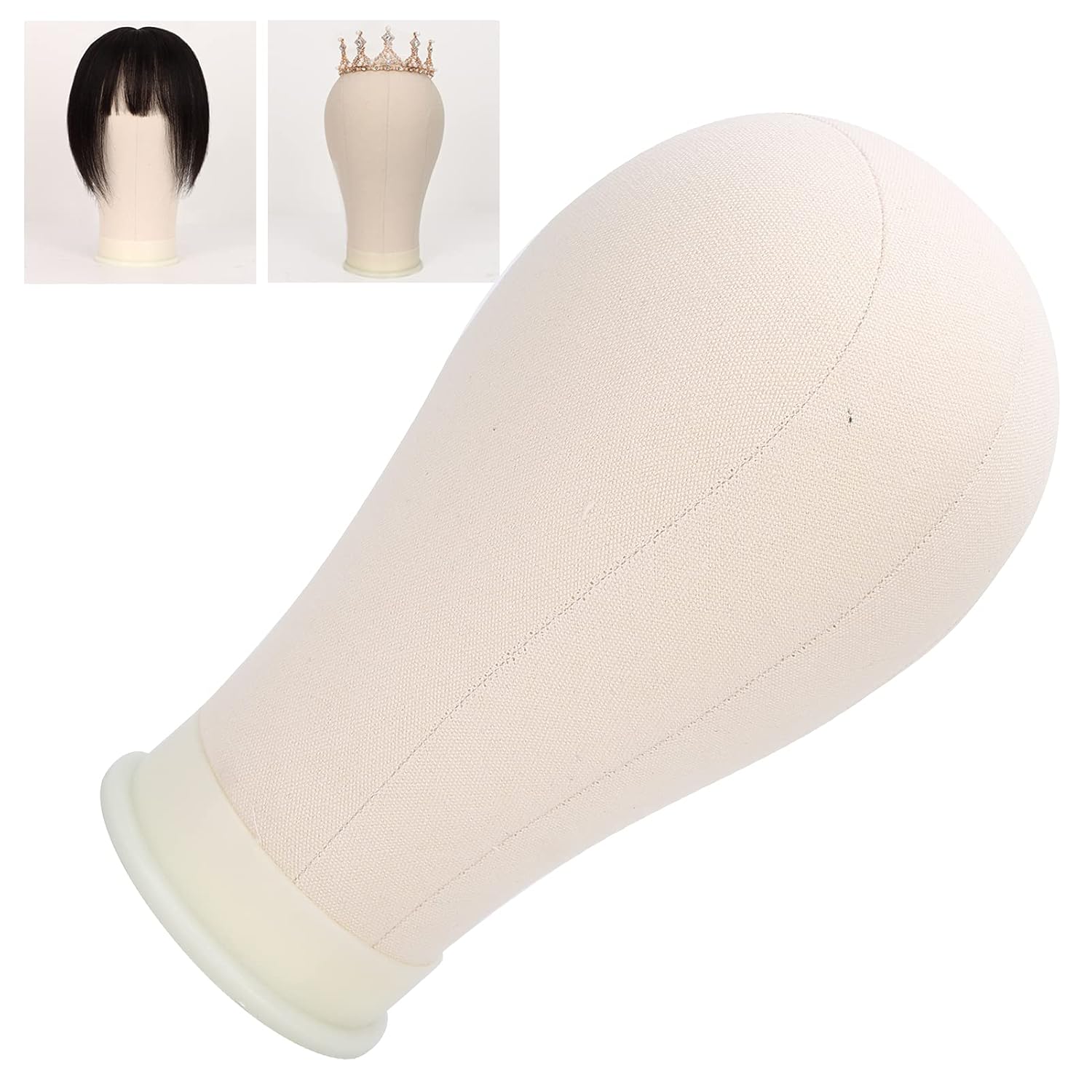 Cabeza de maniquí de lona de corcho de 21 a 22 pulgadas, cabeza de lona de corcho para pelucas, para hacer pelucas, práctica de estilo, maniquí de