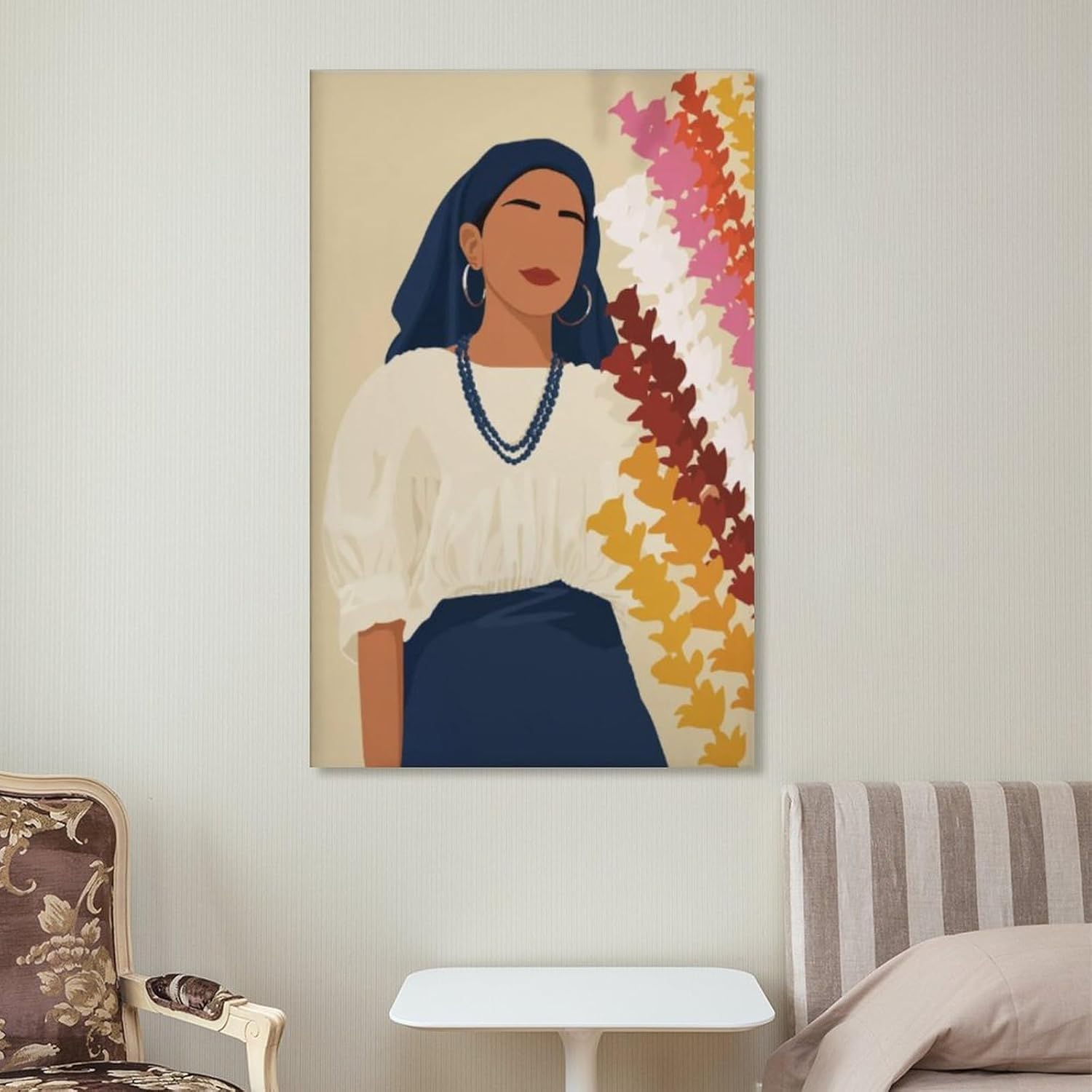 Impresión de El Salvador, póster de mujeres salvadoreñas, vestido tradicional, desfile de palmeras, retrato de El S, lienzo de pintura artística